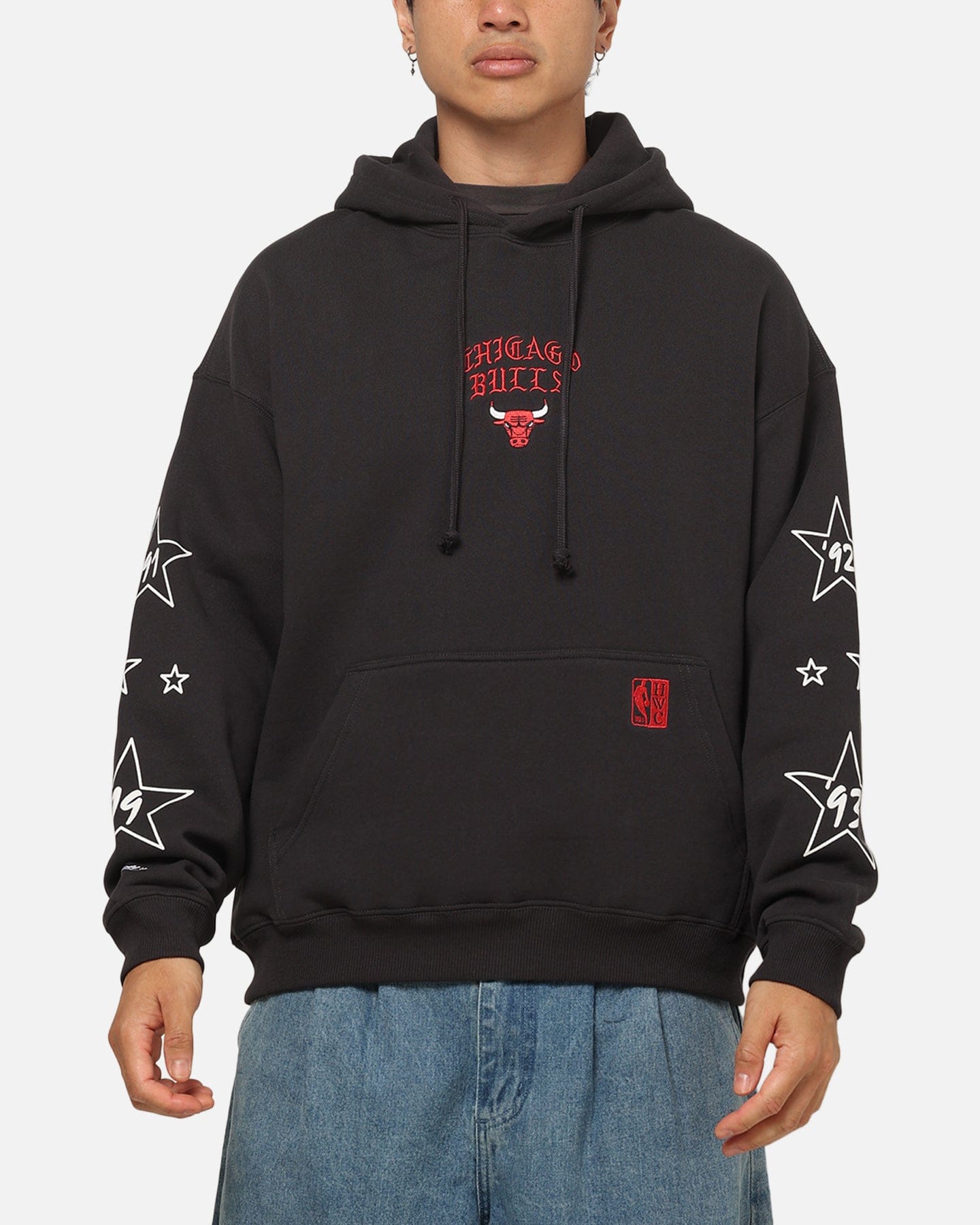 Mitchell & NESS Chicago Bulls Blackletter Champs Box Hoodie Washed Black