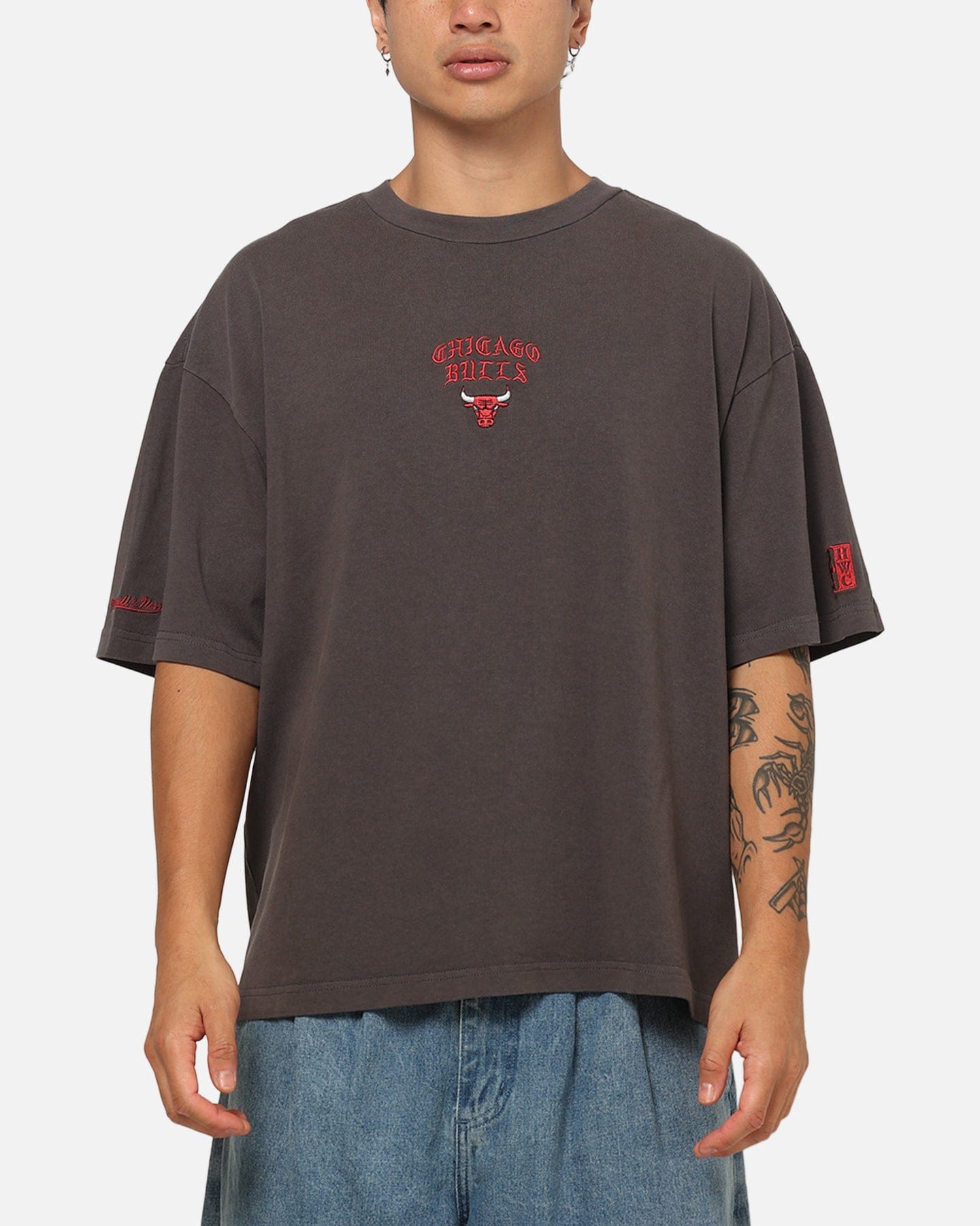 Mitchell & NESS Chicago Bulls Blackletter Champs Box T - Shirt Slate