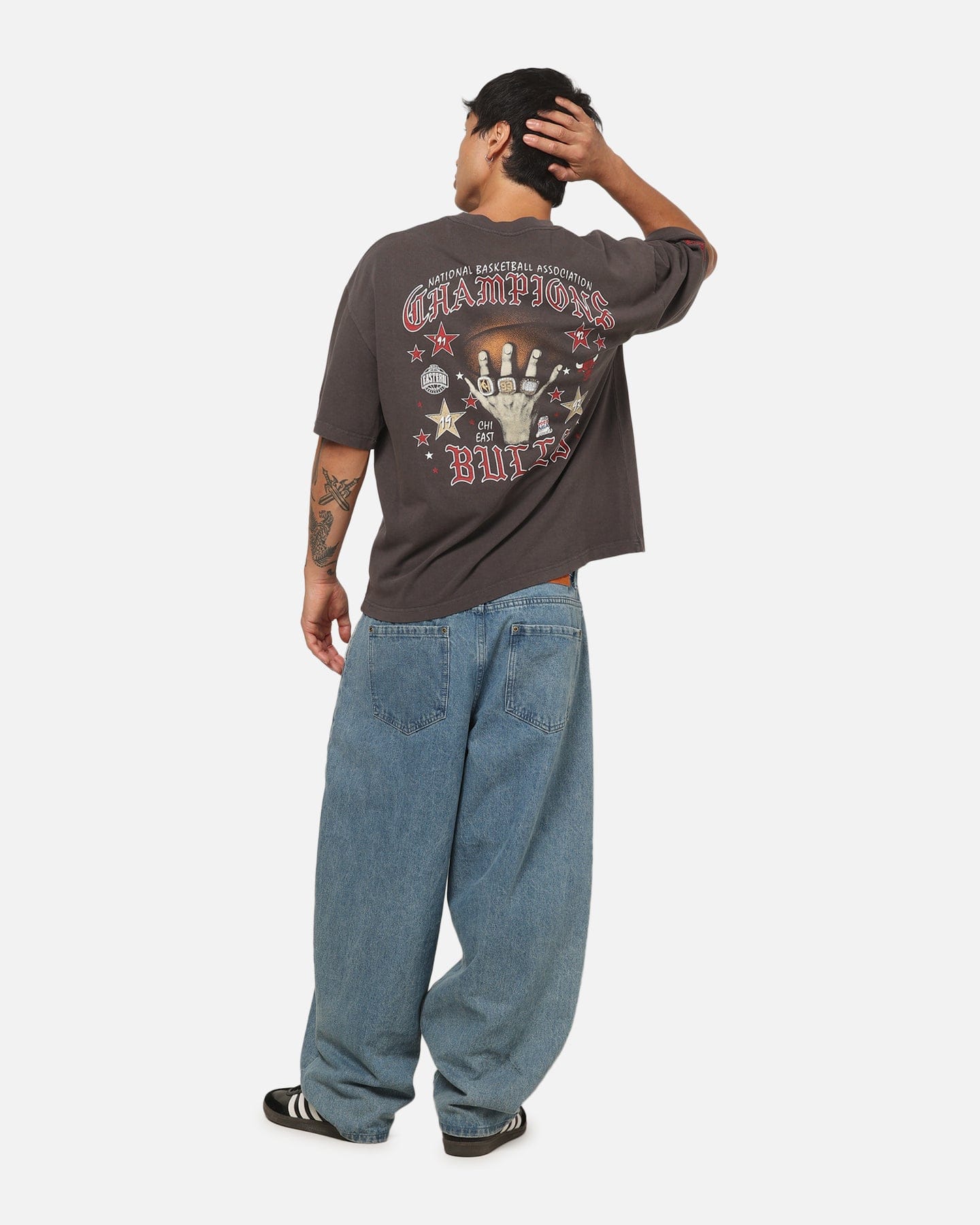 Mitchell & NESS Chicago Bulls Blackletter Champs Box T - Shirt Slate