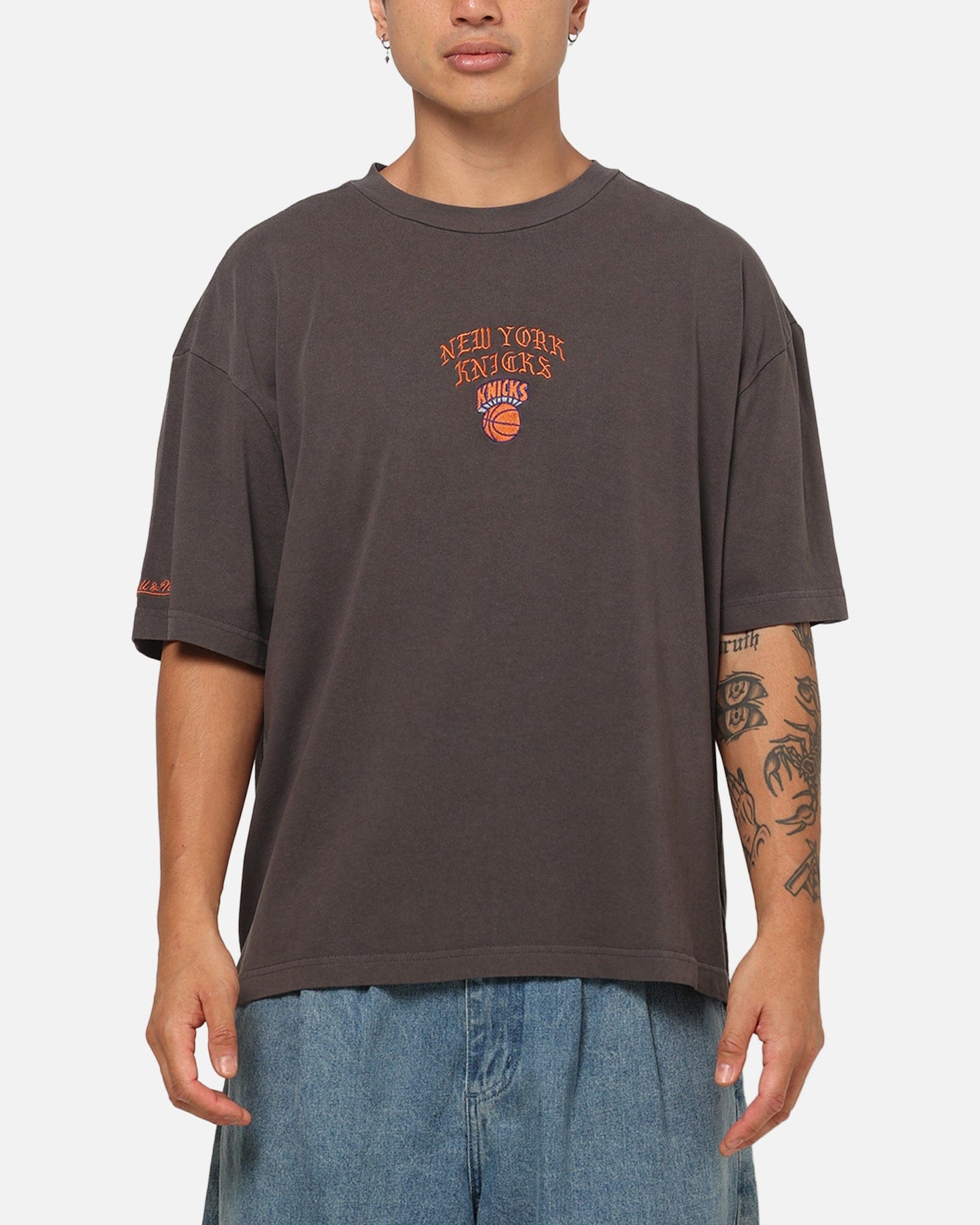 Mitchell & NESS New York Knicks Blackletter Champs Box T - Shirt Slate