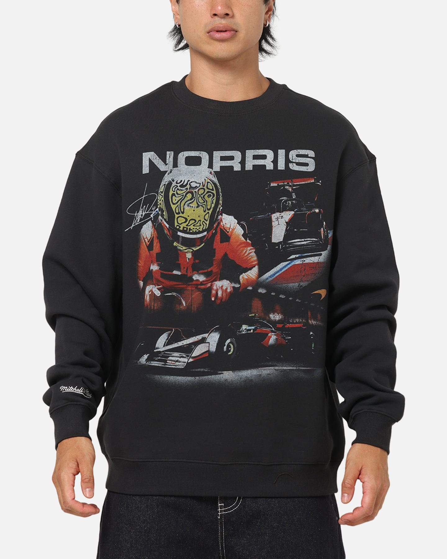 Mitchell & NESS x Mclaren Lando Norris Signature Crewneck Washed Black