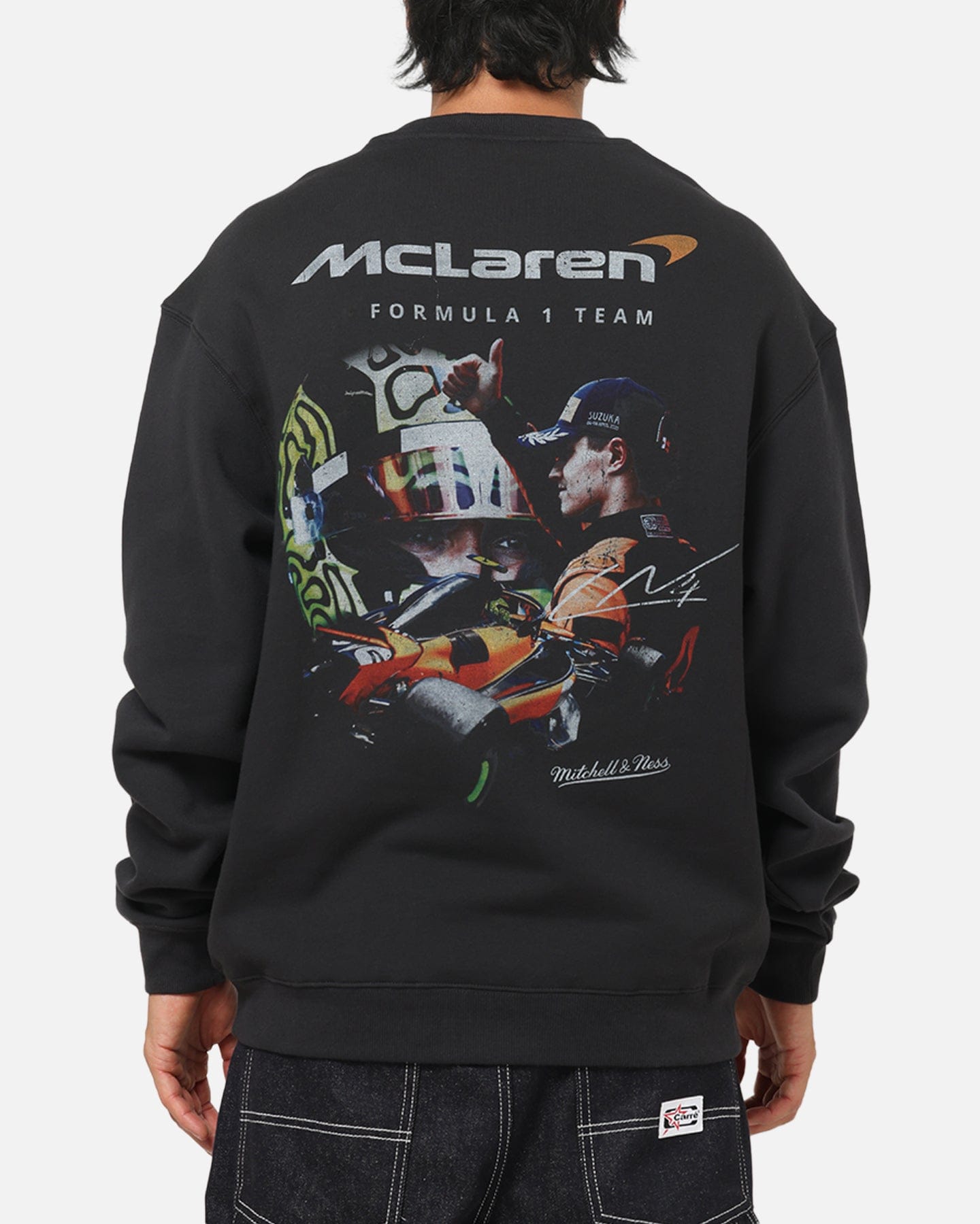 Mitchell & NESS x Mclaren Lando Norris Signature Crewneck Washed Black