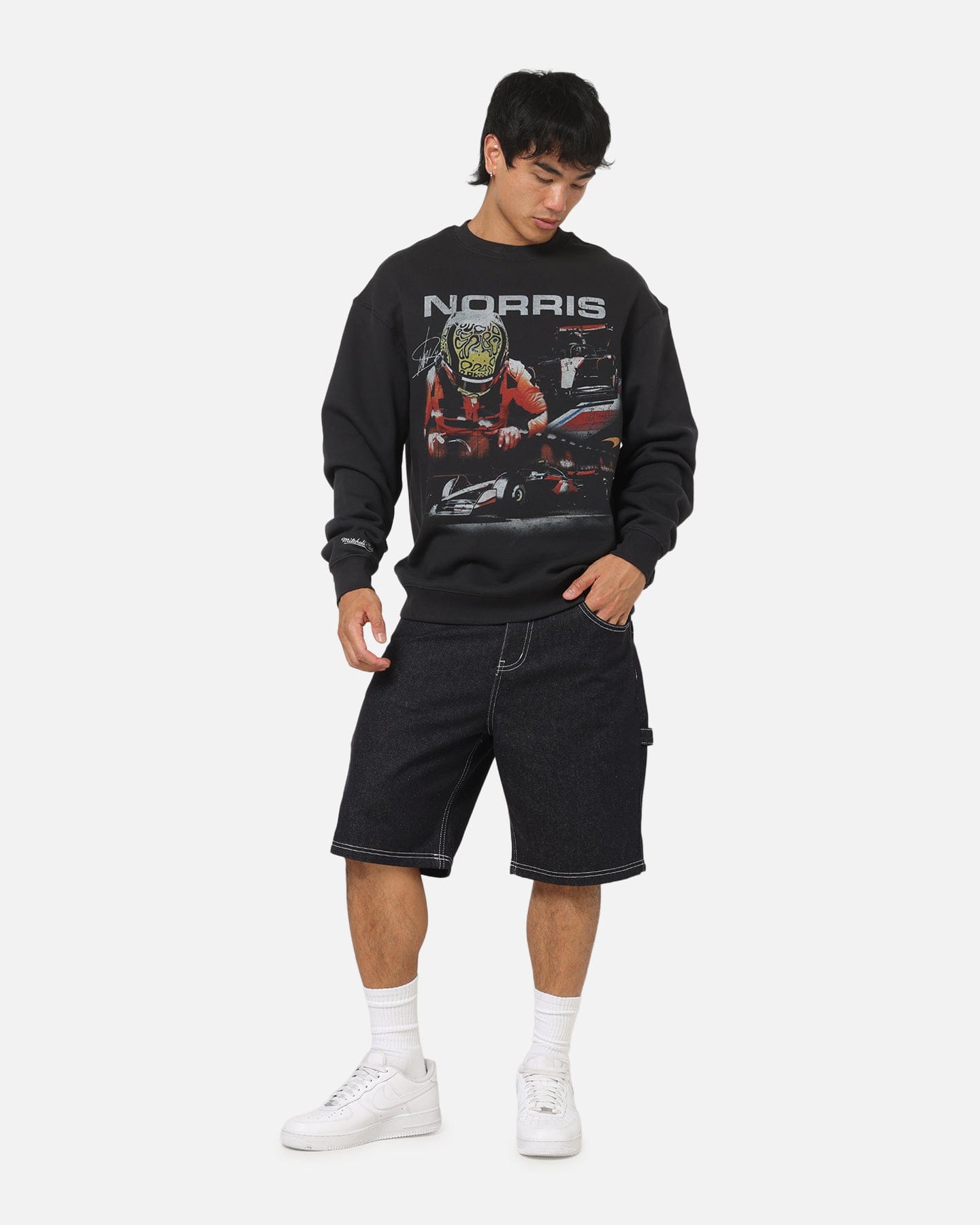 Mitchell & NESS x Mclaren Lando Norris Signature Crewneck Washed Black