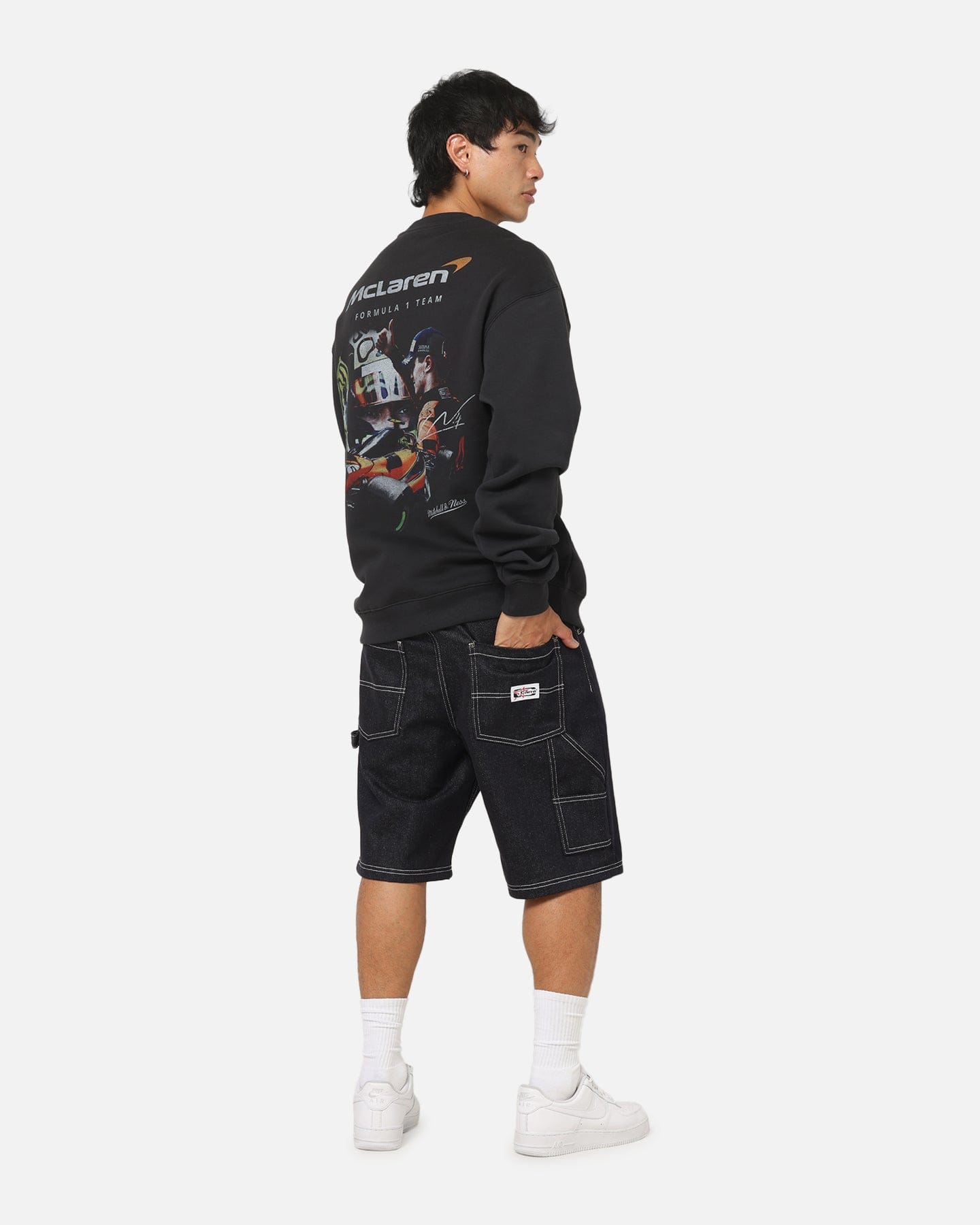 Mitchell & NESS x Mclaren Lando Norris Signature Crewneck Washed Black