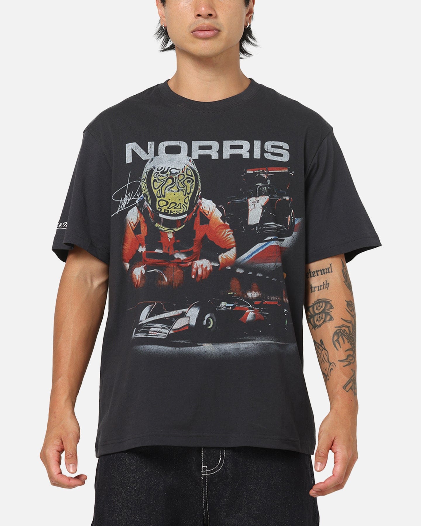 Mitchell & NESS x Mclaren Lando Norris Signature T - Shirt Washed Black