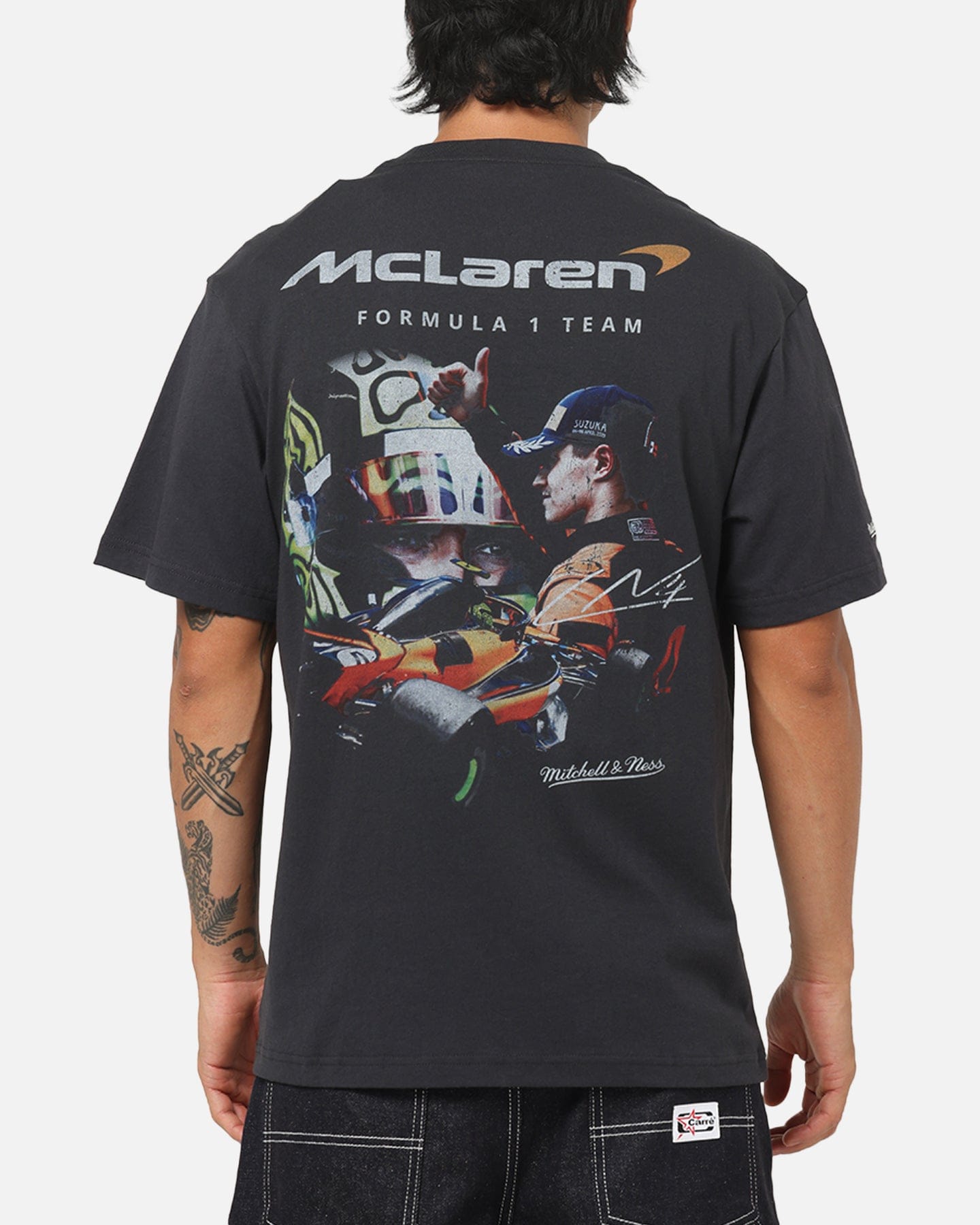 Mitchell & NESS x Mclaren Lando Norris Signature T - Shirt Washed Black