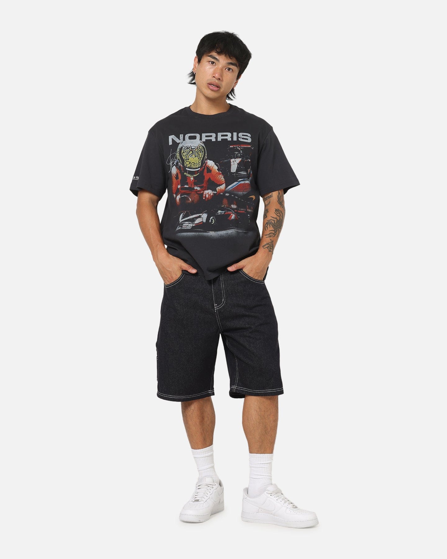 Mitchell & NESS x Mclaren Lando Norris Signature T - Shirt Washed Black