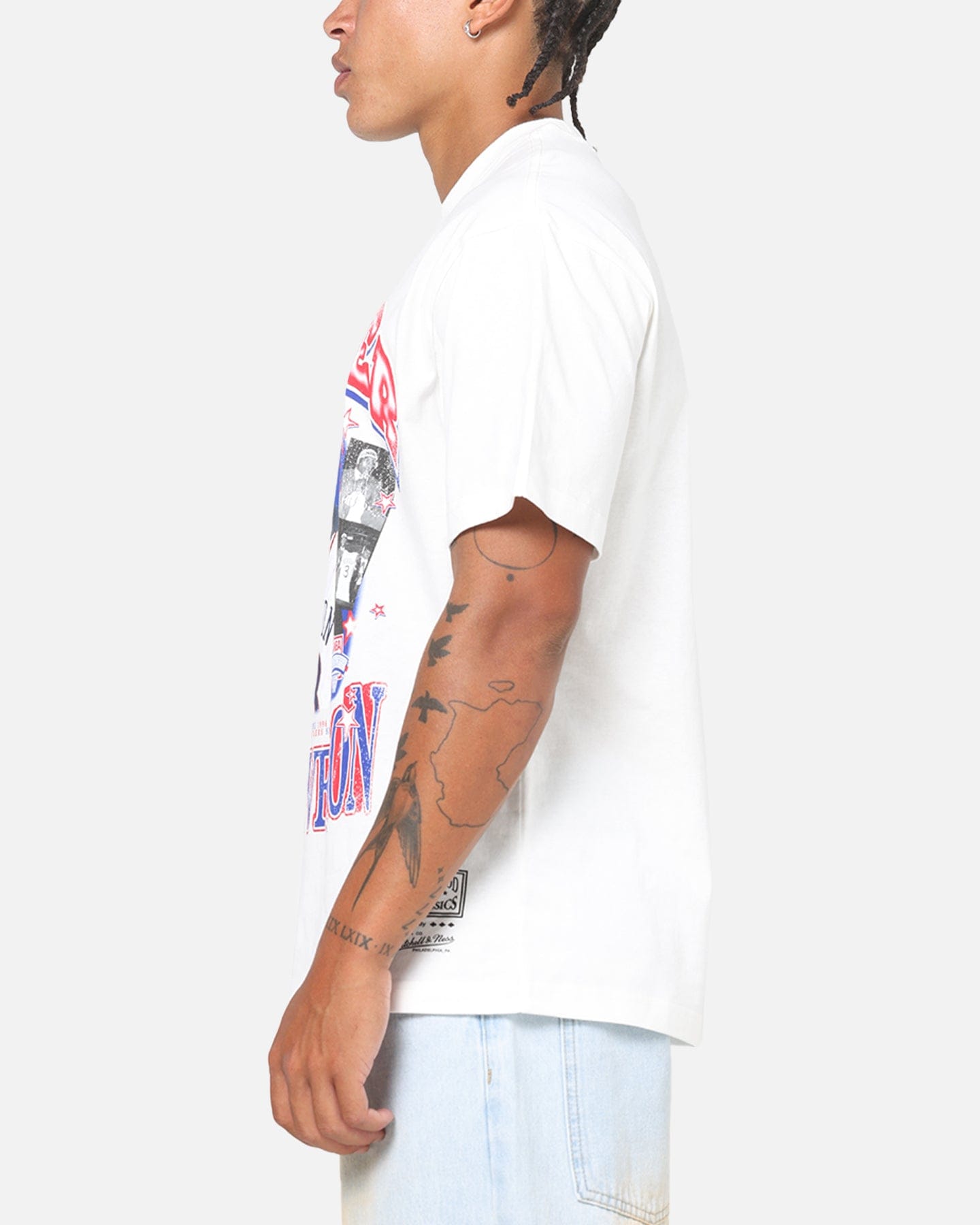 Mitchell & NESS Allen Iverson Star Burster T - Shirt Vintage White