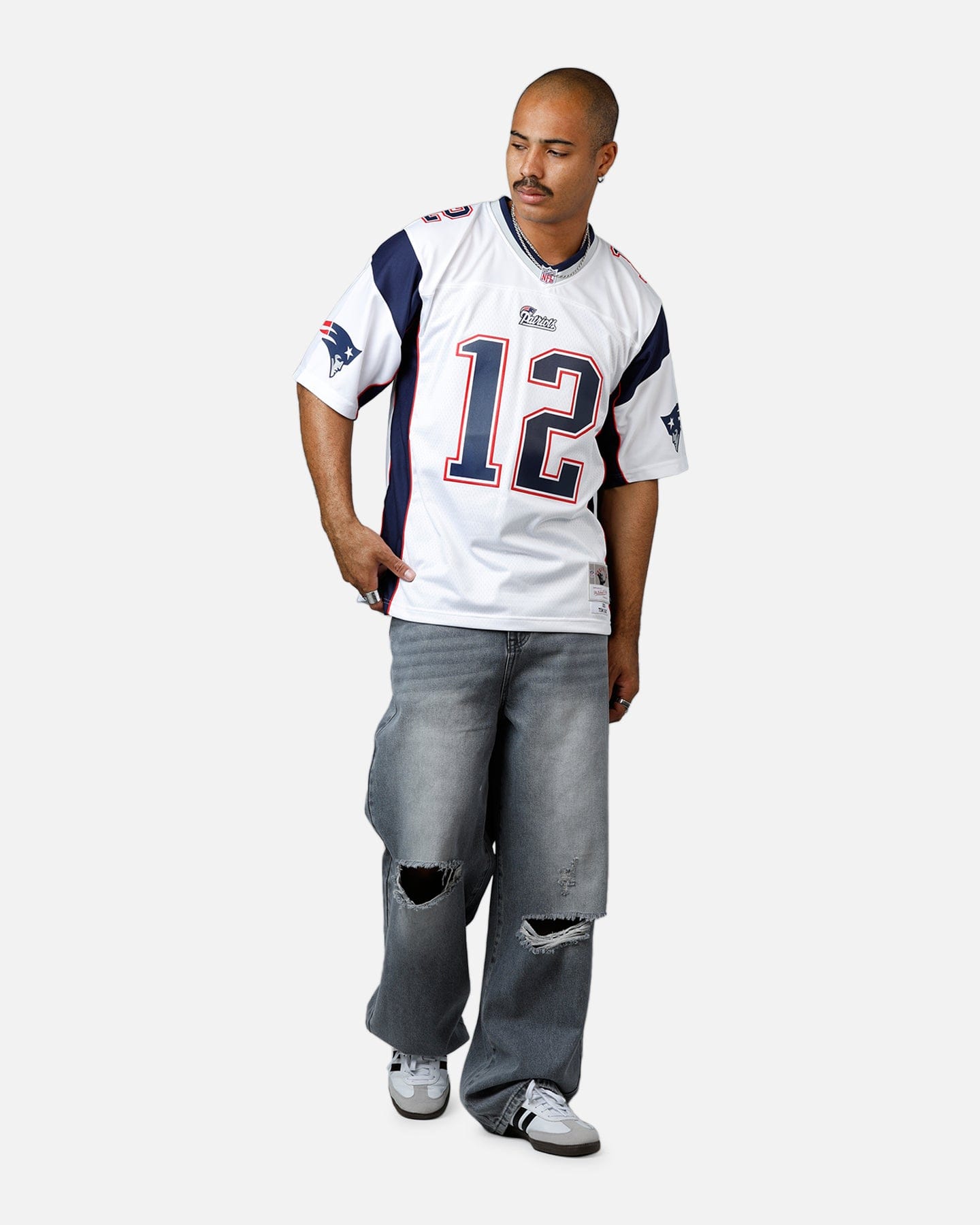 Mitchell & NESS New England Patriots Tom Brady #12 2000 Road Jersey White