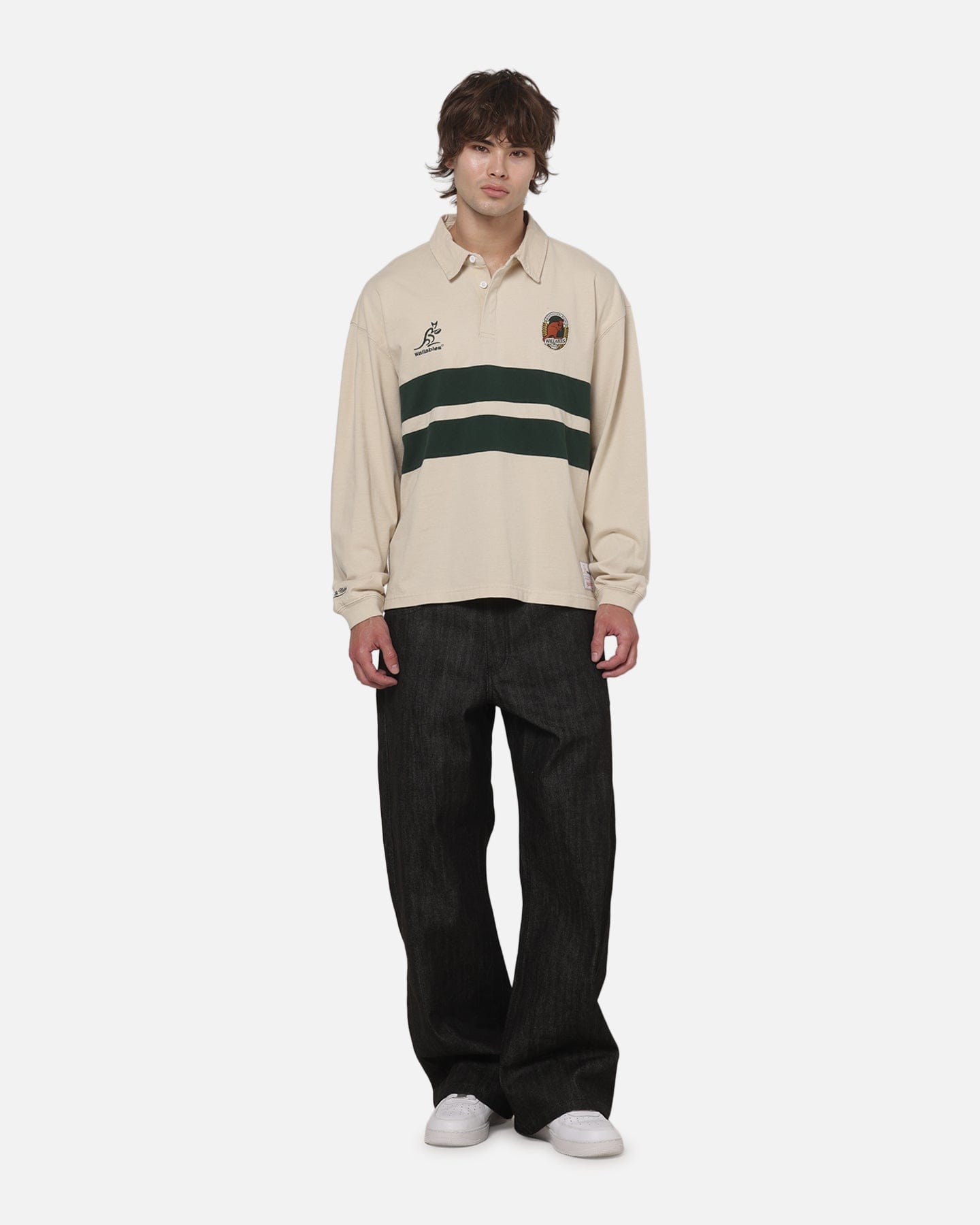 Mitchell & NESS Wallabies Rugby Long Sleeve Polo Ivory