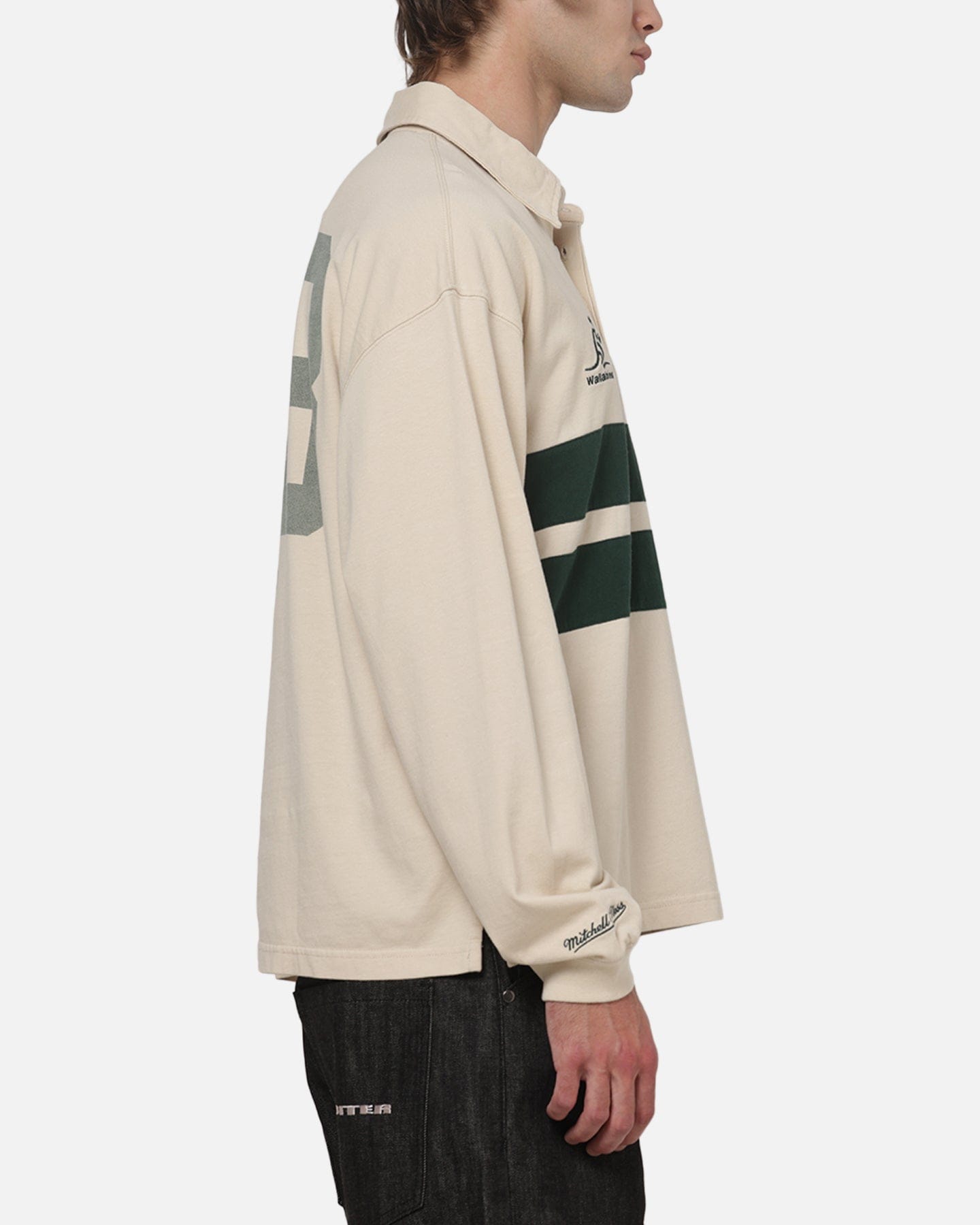 Mitchell & NESS Wallabies Rugby Long Sleeve Polo Ivory