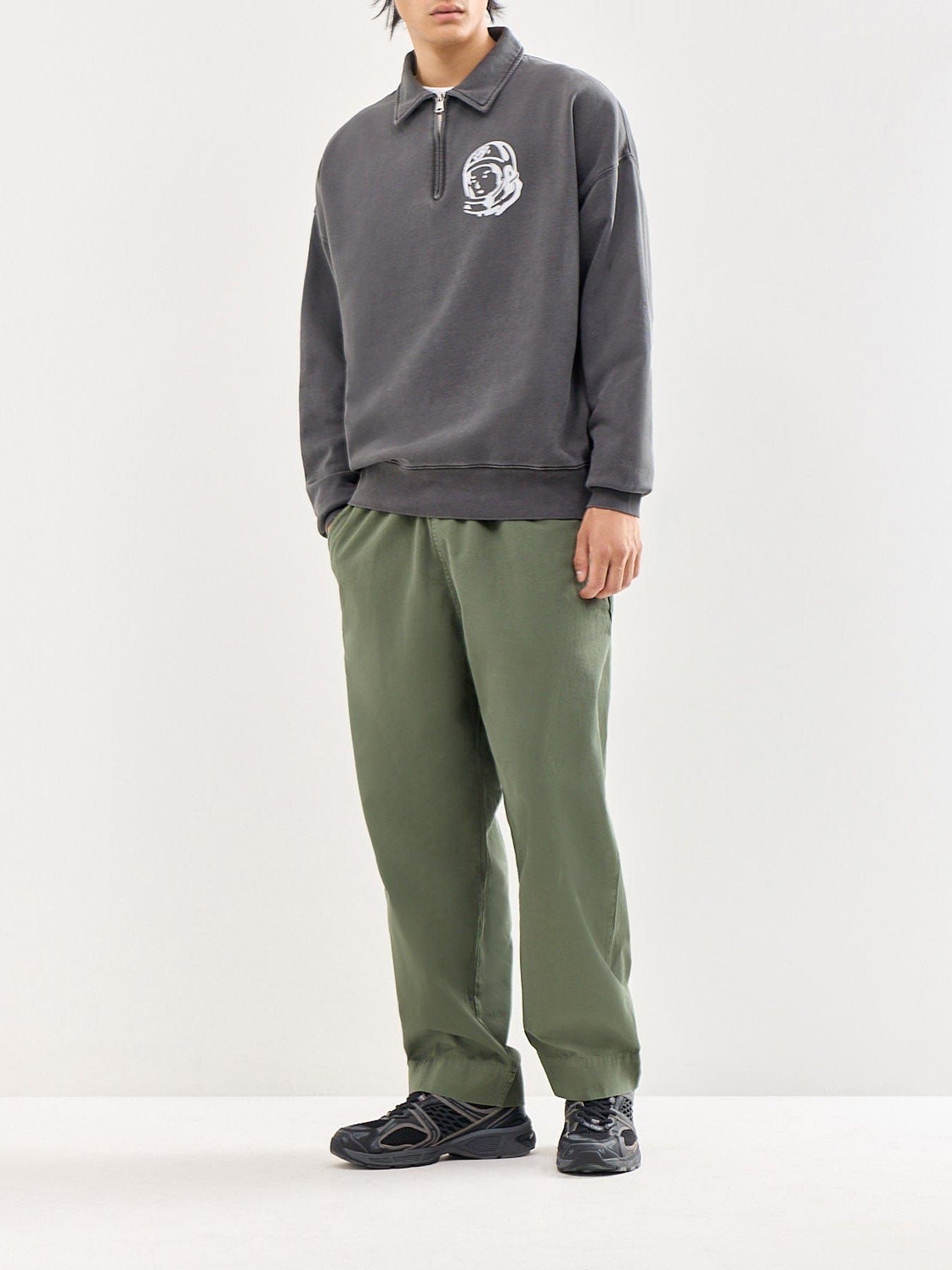 Billionaire Boys Club Arch Logo Washed Quarter Zip Sweatshirt Grey