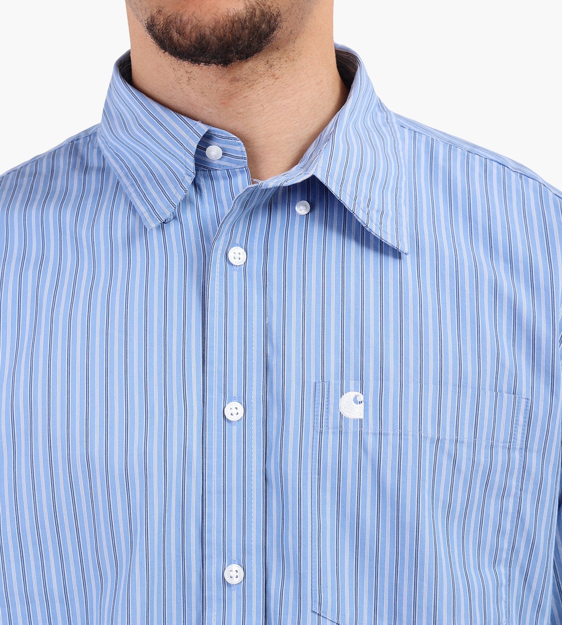 Carhartt WIP Long Sleeve Keene Shirt Keene Stripe Curacao