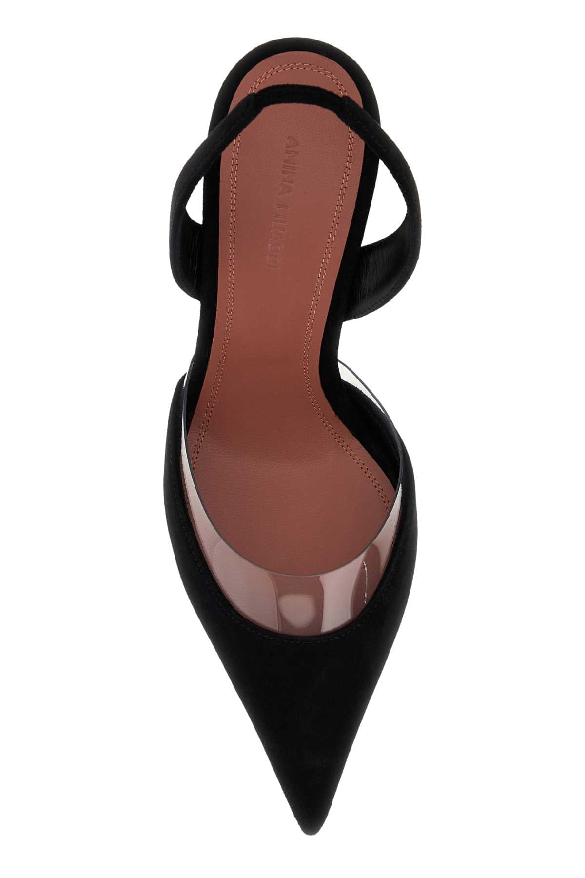 Amina Muaddi Blatra Slingback Heel — Black
