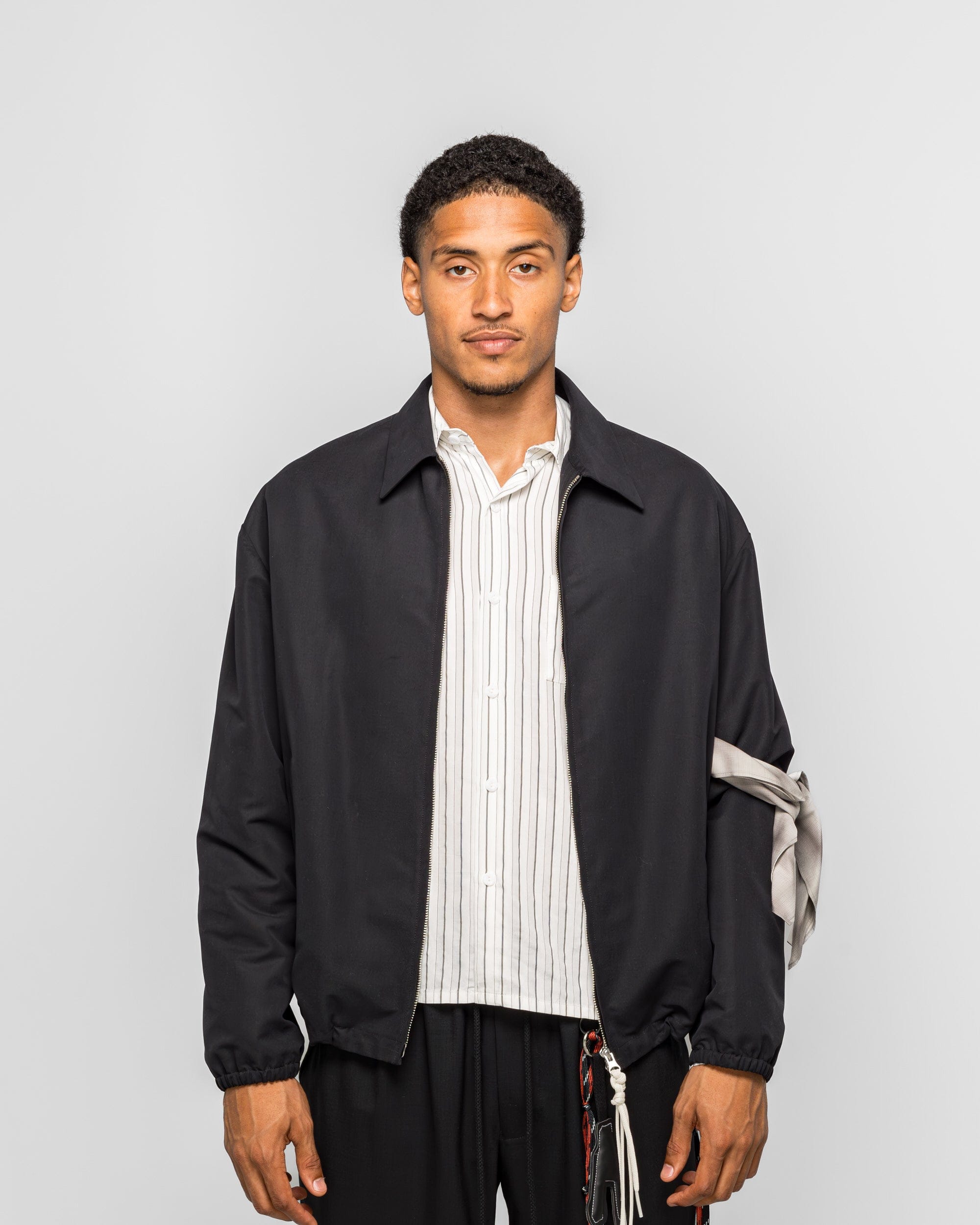 Song For The Mute Slim Coach Jacket - Black Peach Poly