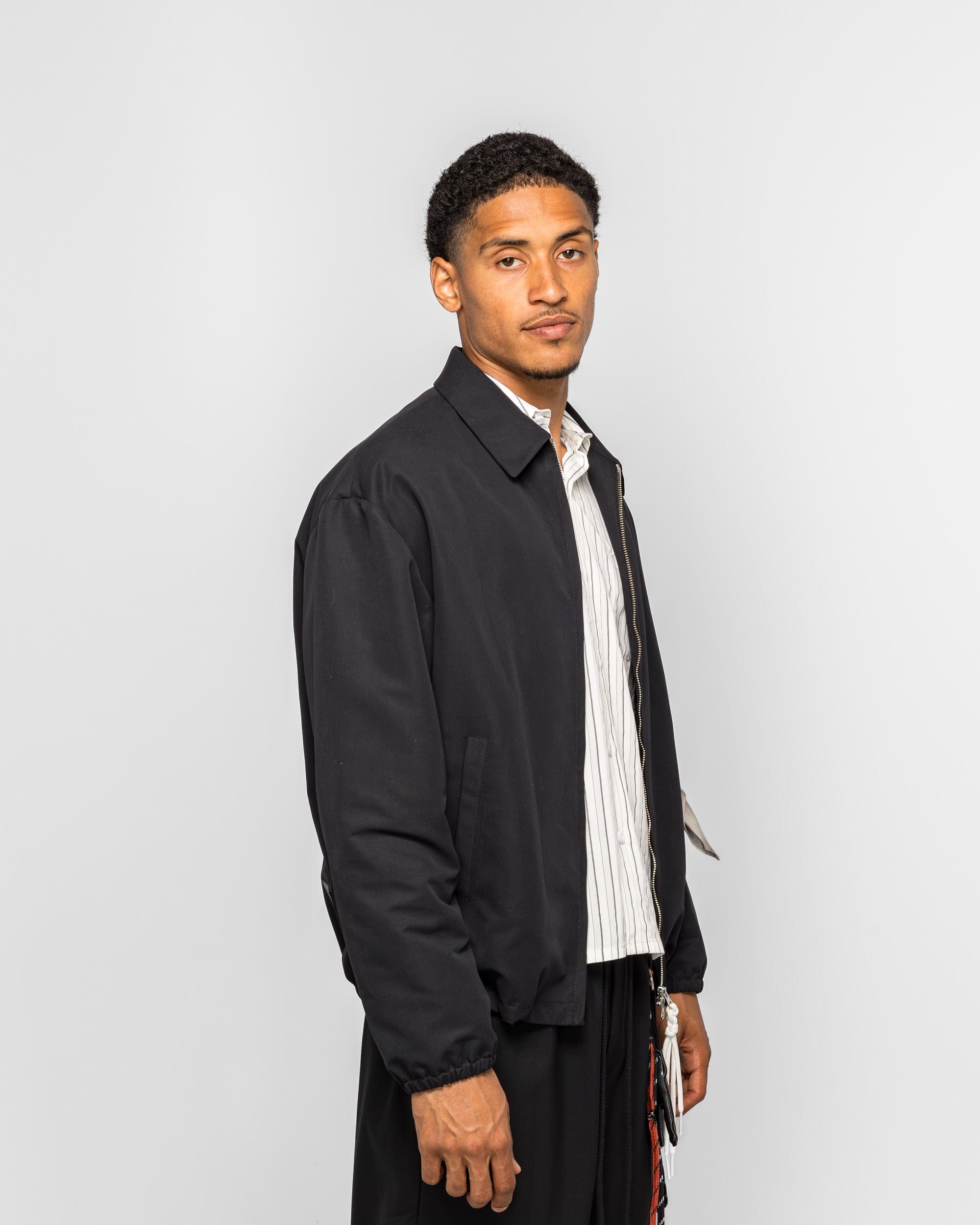 Song For The Mute Slim Coach Jacket - Black Peach Poly
