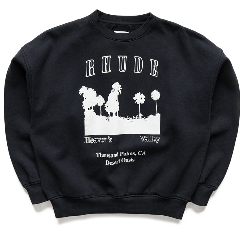 Rhude Thousand Palms Crewneck - Vintage Black/White