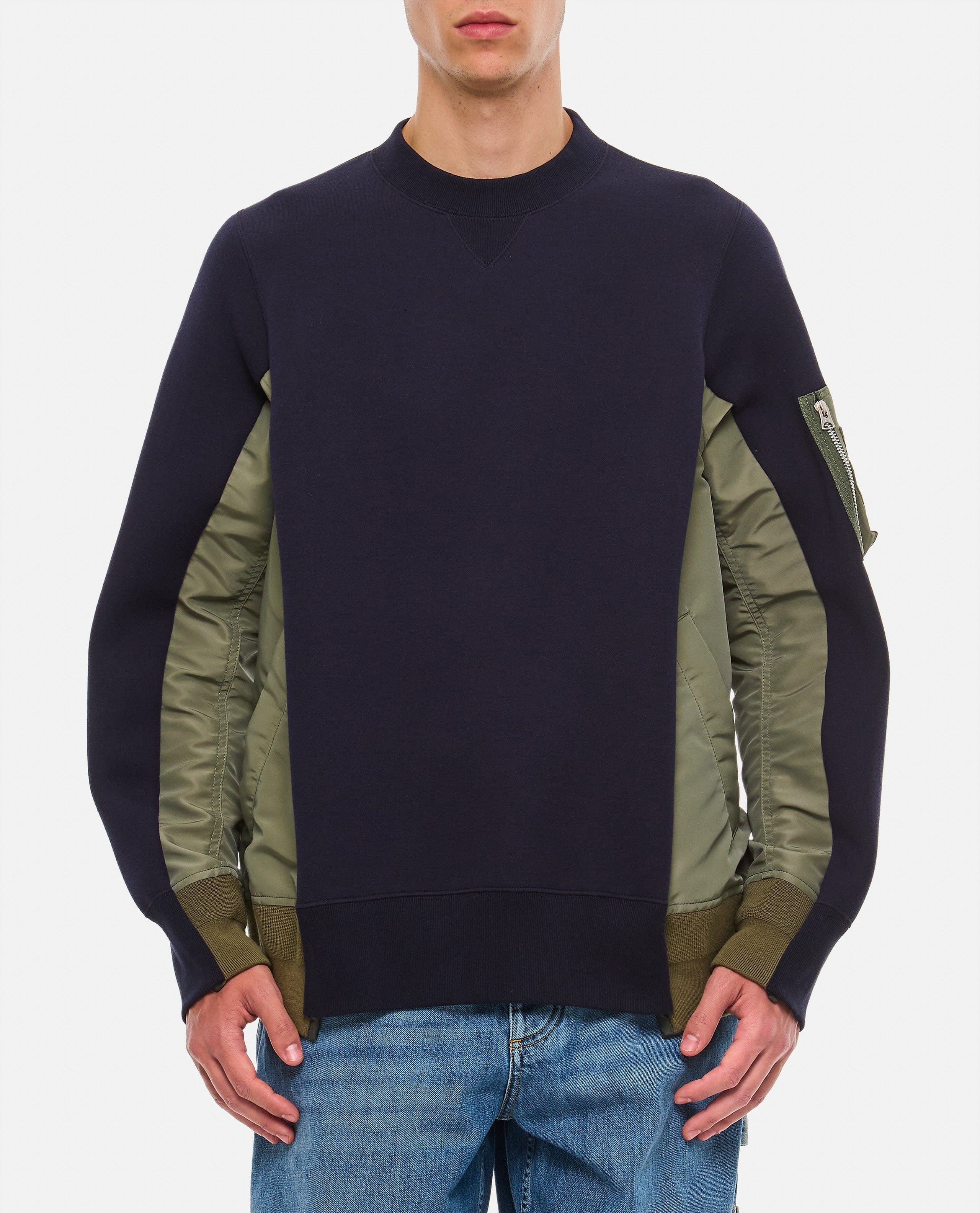 Sacai FELPA GIROCOLLO COTONE E NYLON