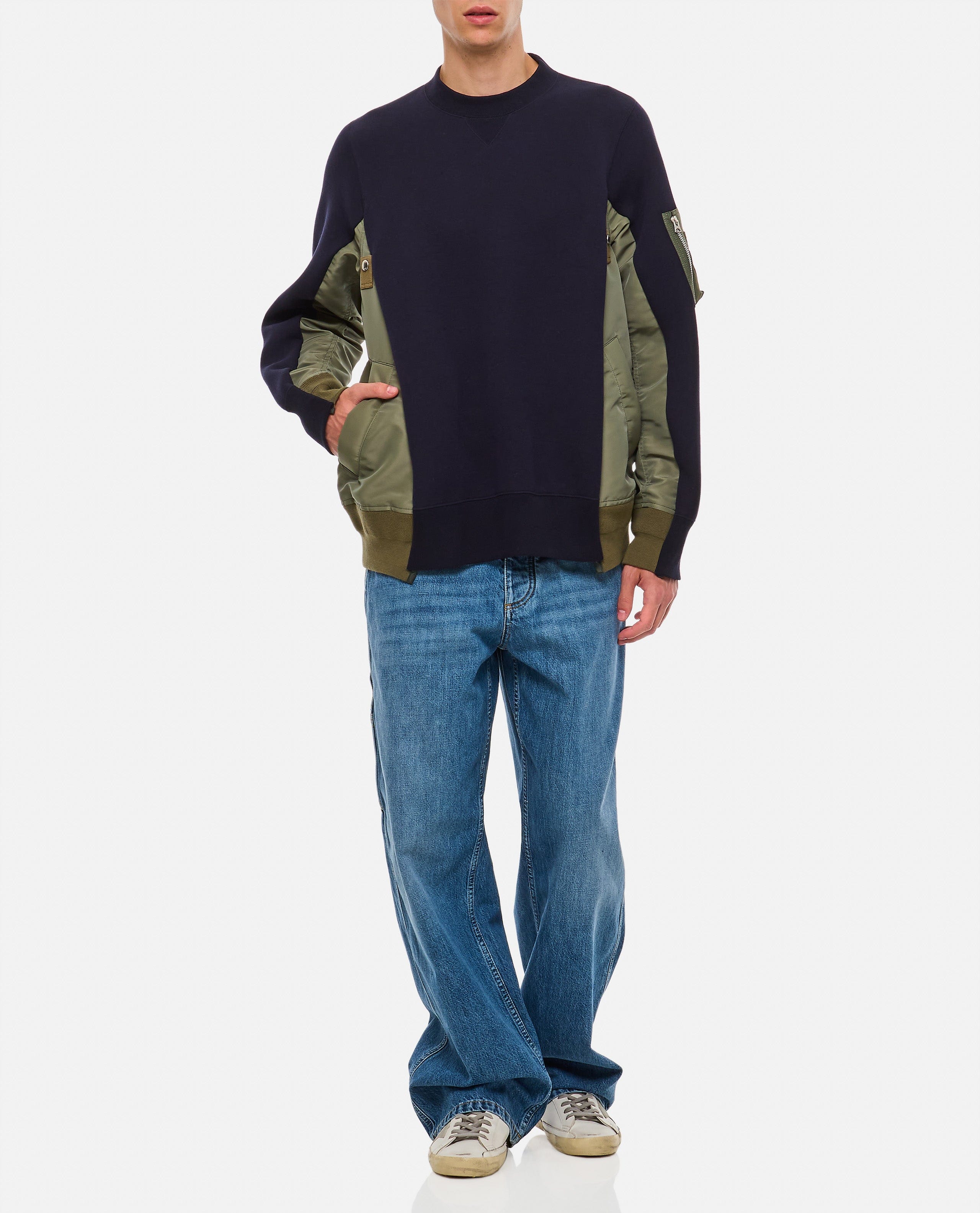Sacai FELPA GIROCOLLO COTONE E NYLON