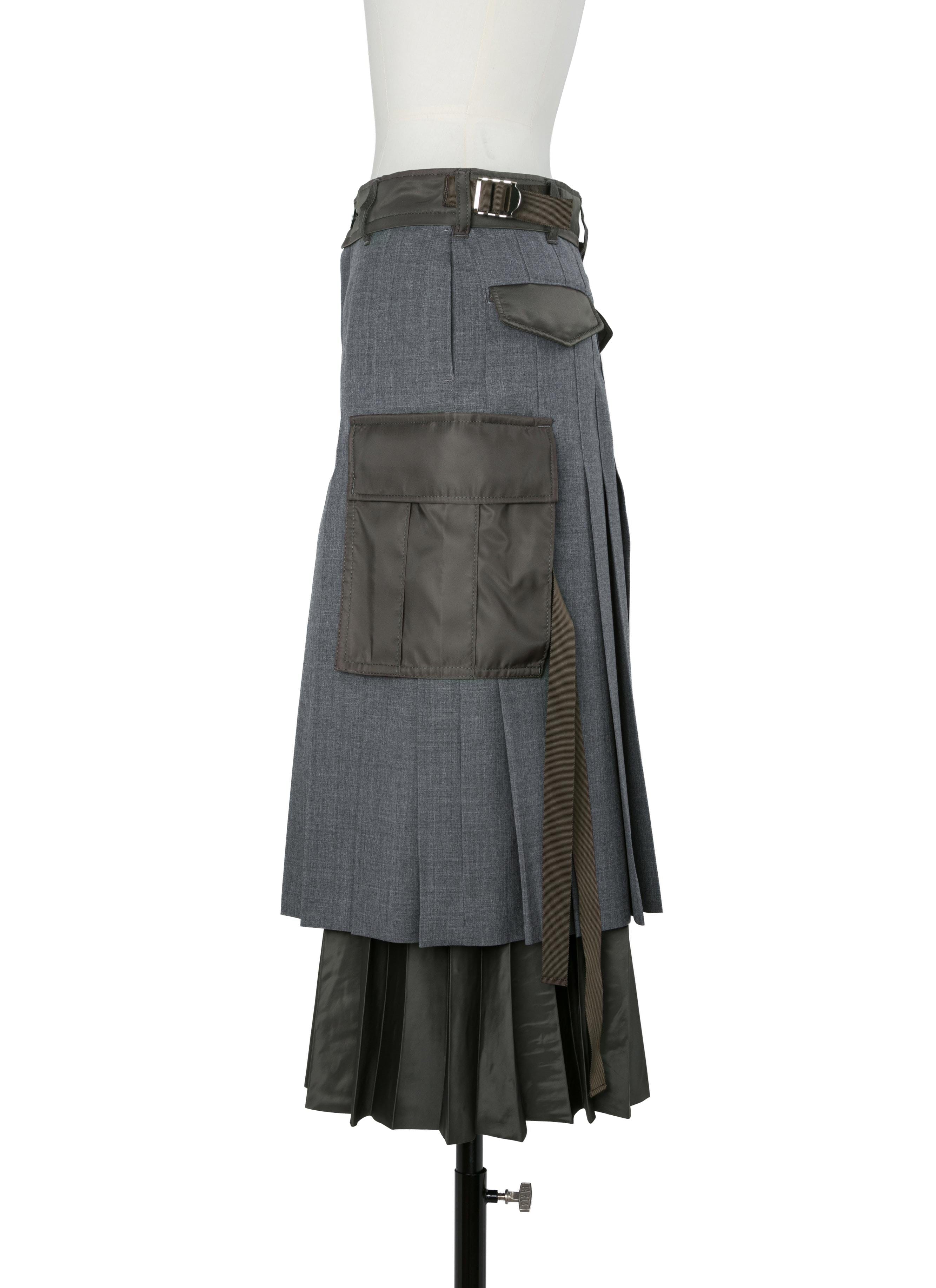 Sacai Suiting x Nylon Twill Skirt