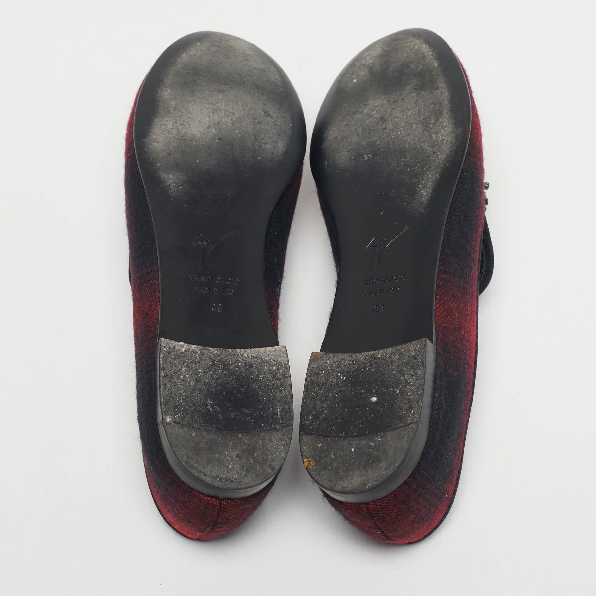 Giuseppe Zanotti Black/red Fabric Leather Crystal Embellished Loafers
