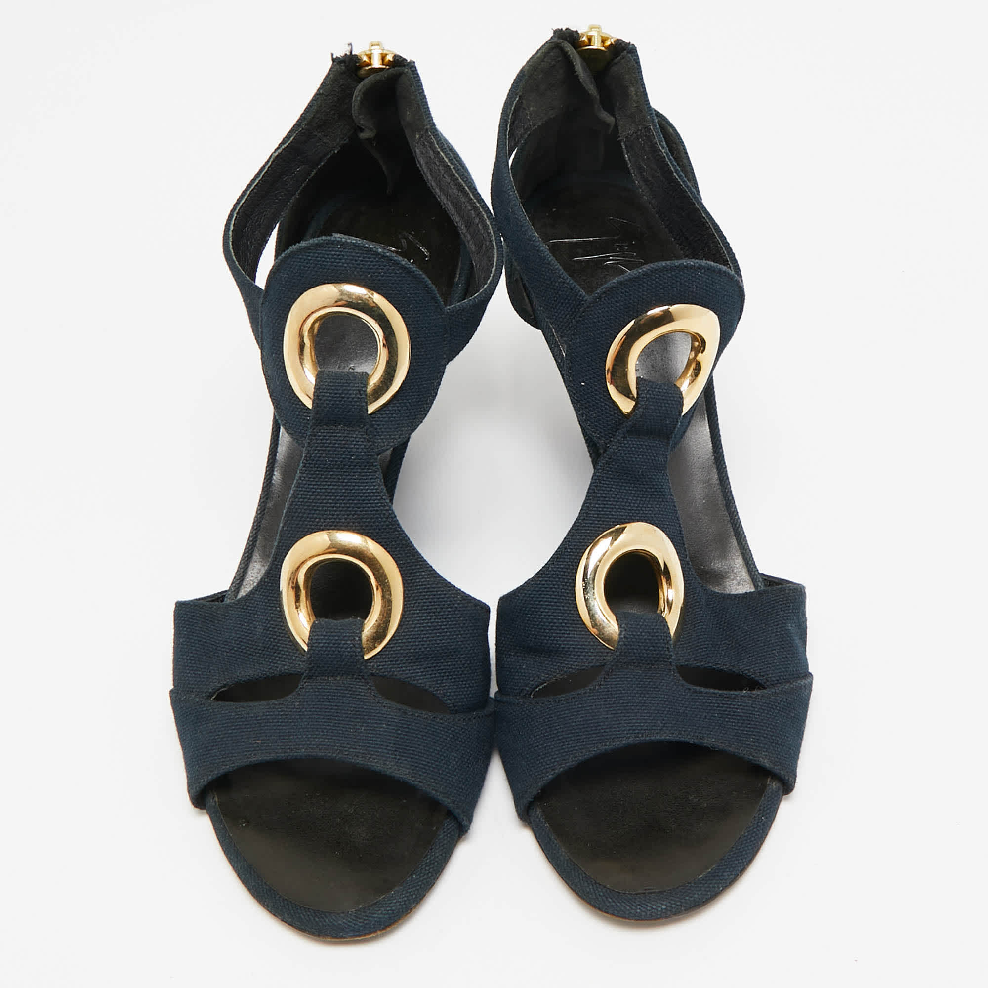 Giuseppe Zanotti Blue Canvas Wedge Sandals