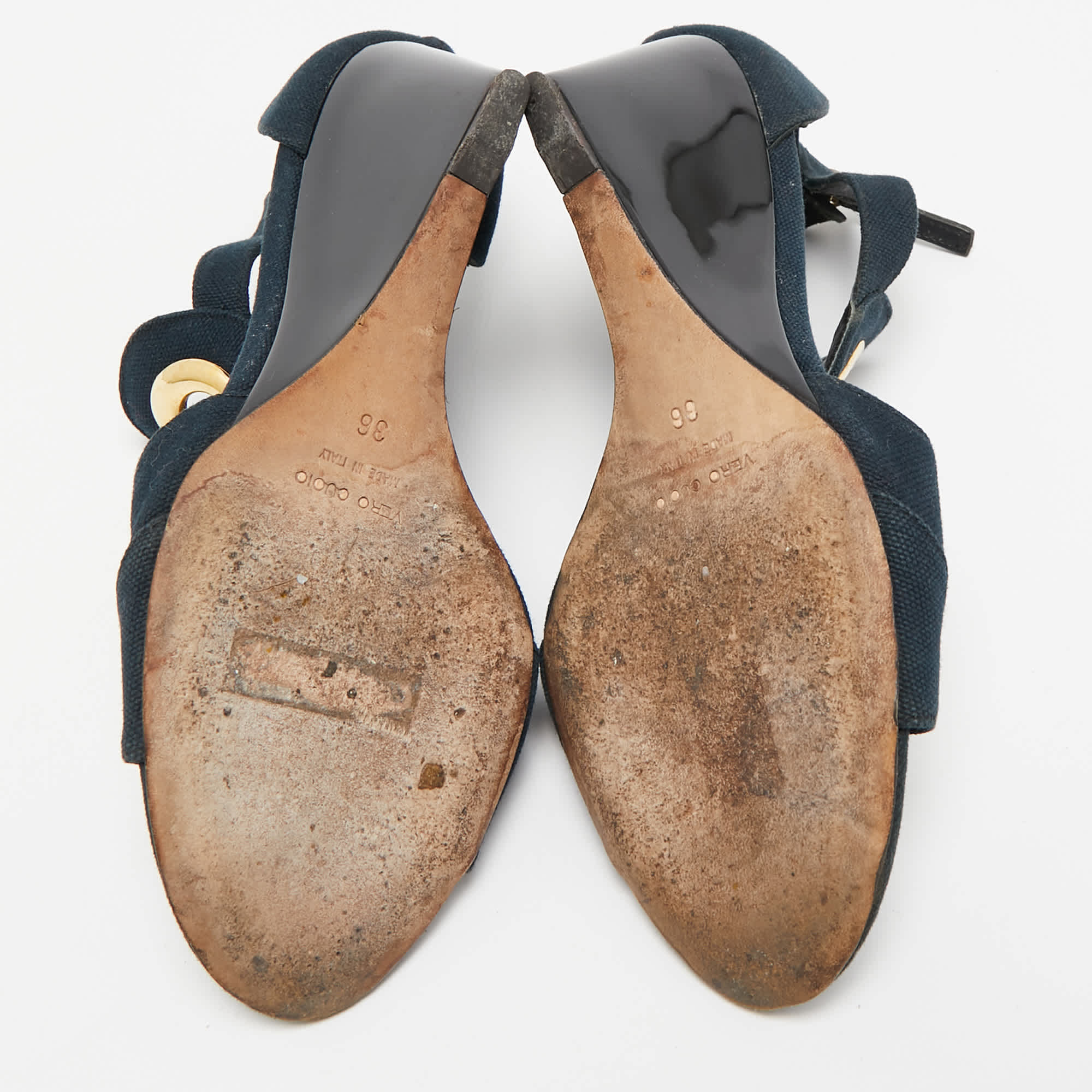 Giuseppe Zanotti Blue Canvas Wedge Sandals