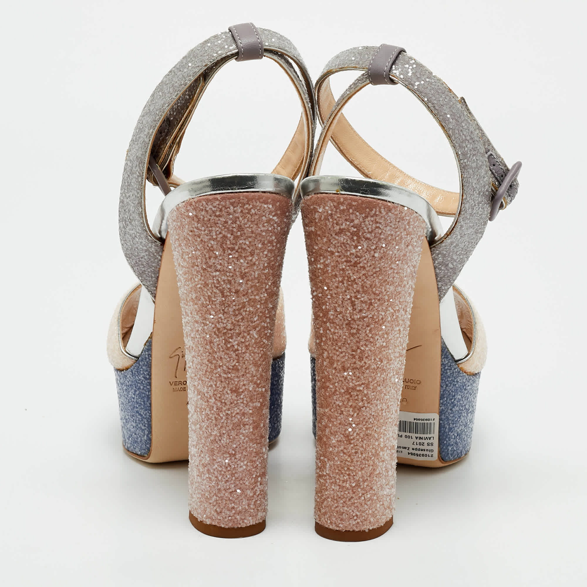 Giuseppe Zanotti Multicolor Glitter Lavinia Platform Sandals