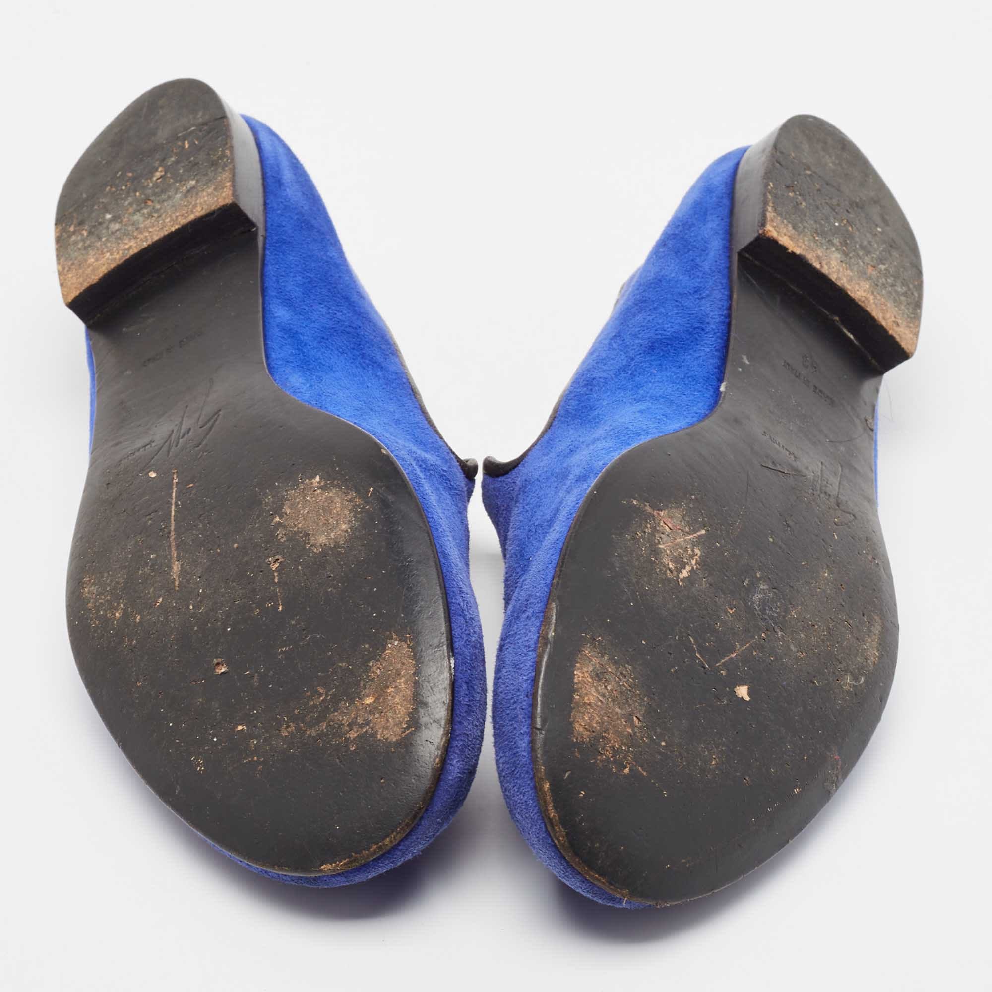Giuseppe Zanotti Blue Suede Kevin Loafers