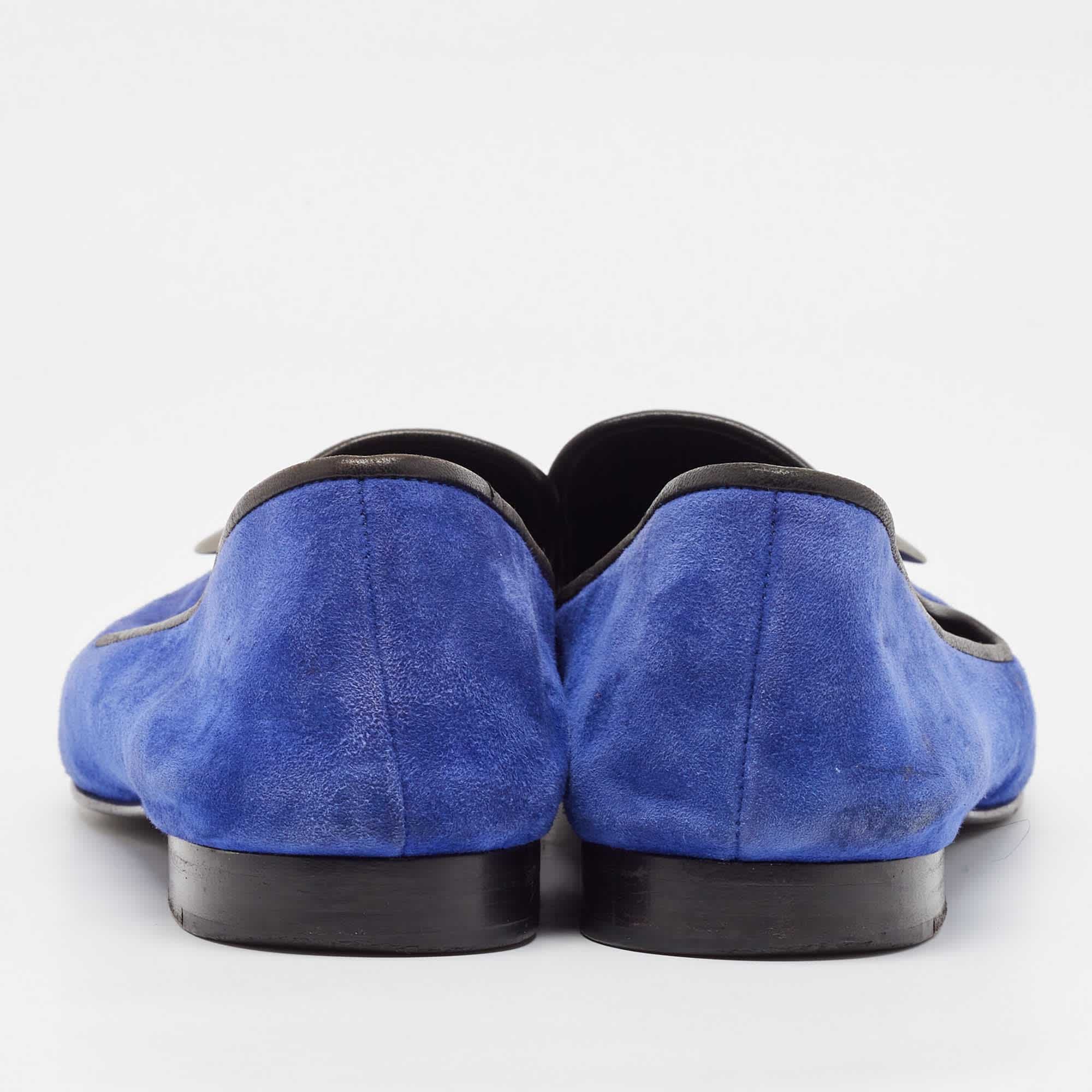 Giuseppe Zanotti Blue Suede Kevin Loafers