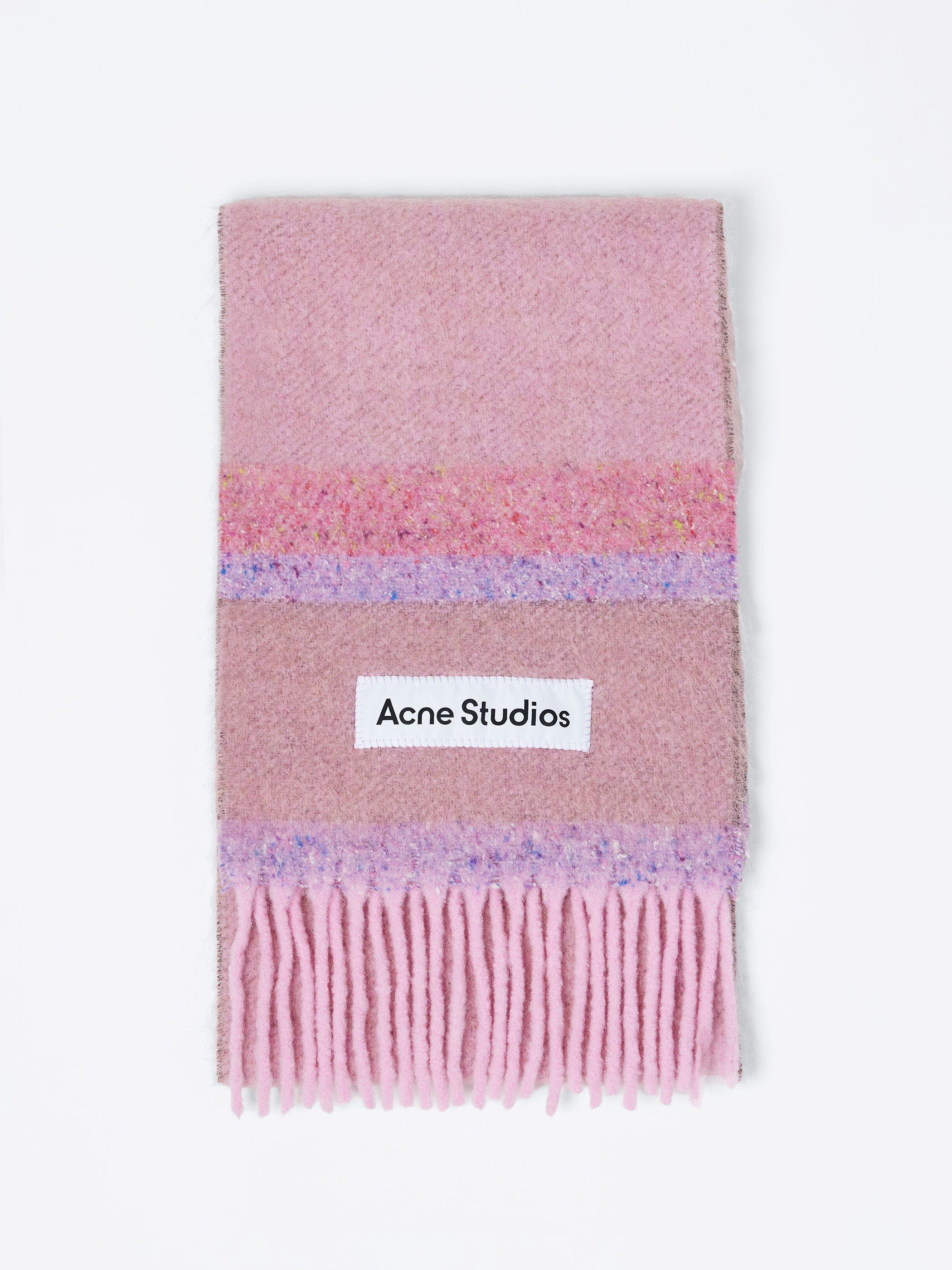 Acne Studios Fringed Logo Scarf