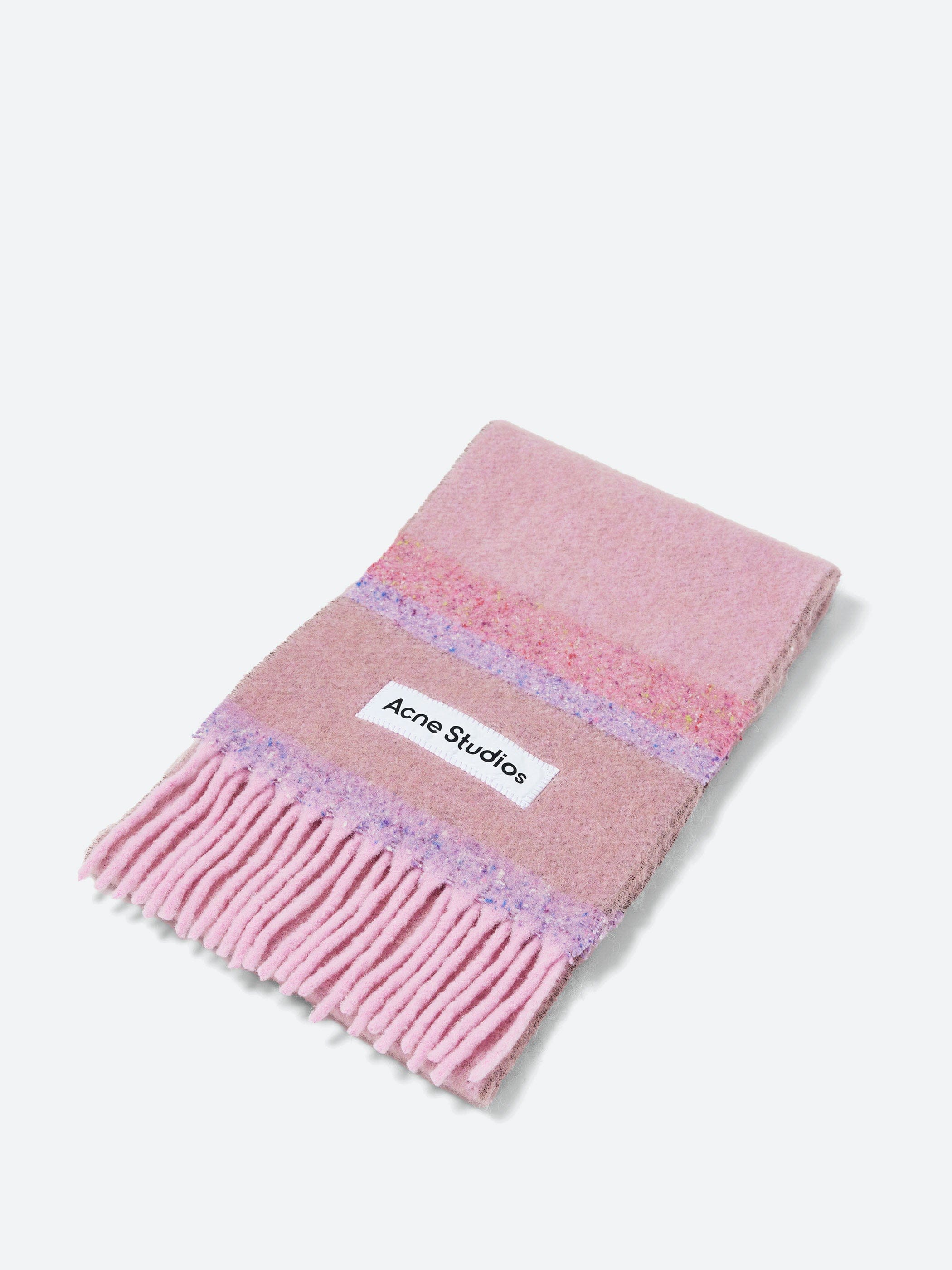 Acne Studios Fringed Logo Scarf