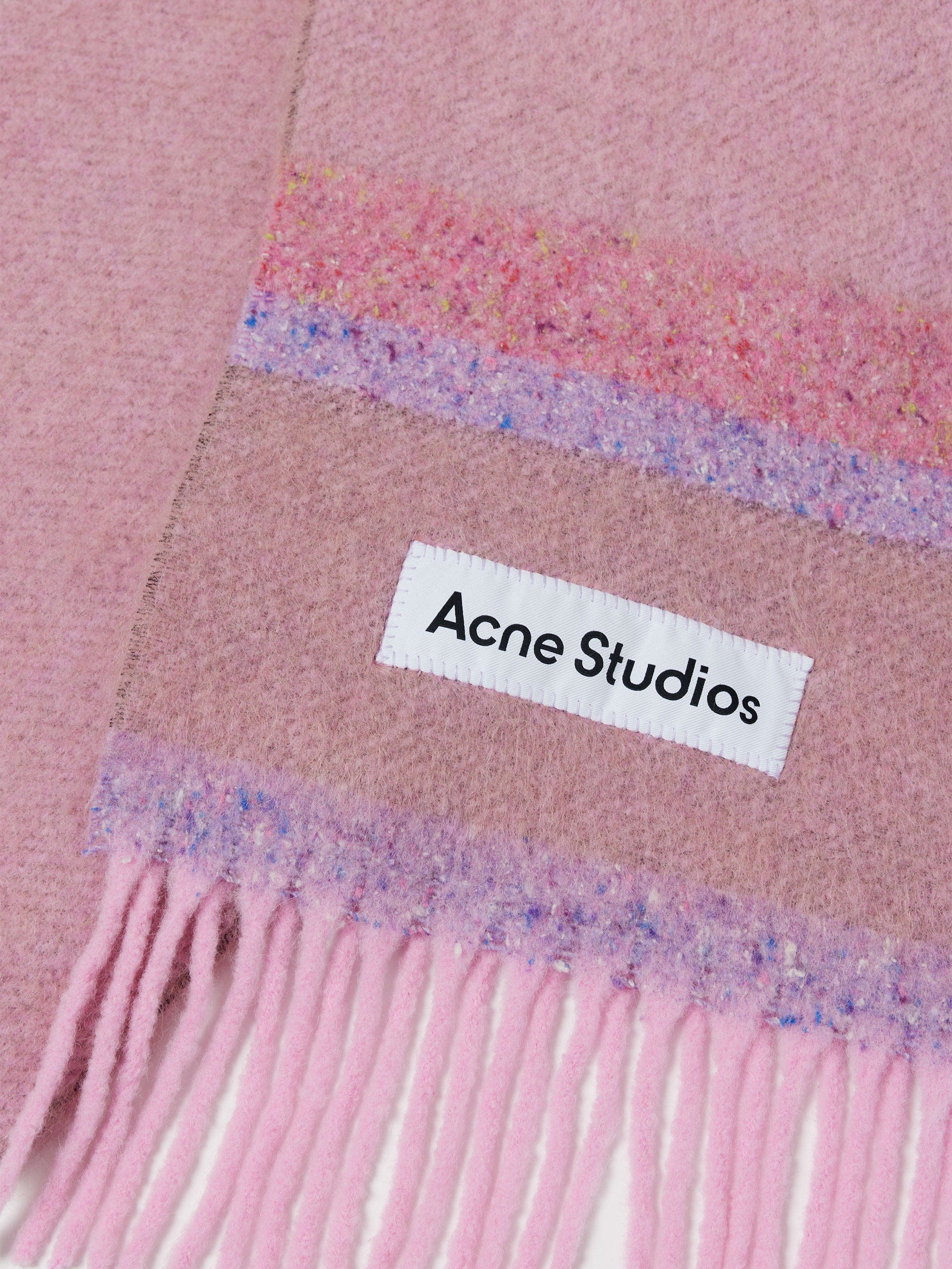 Acne Studios Fringed Logo Scarf