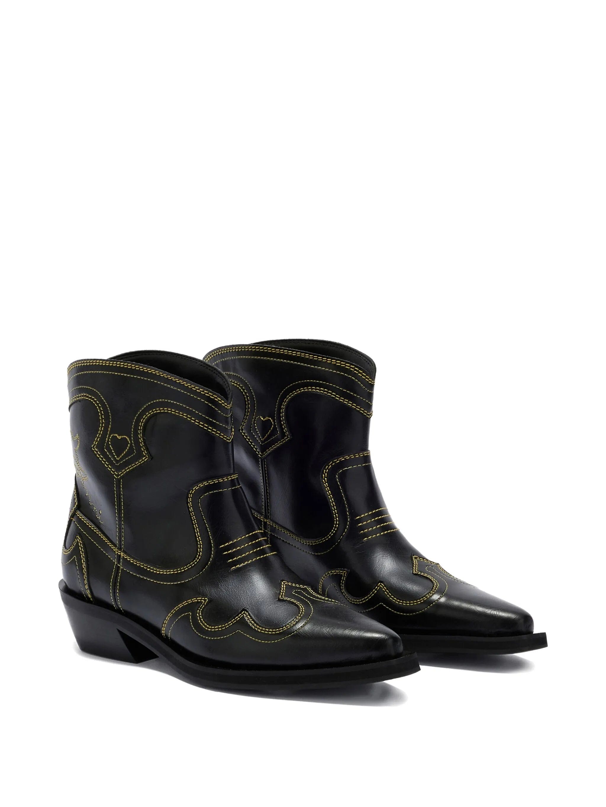 GANNI low shaft embroidered western boots