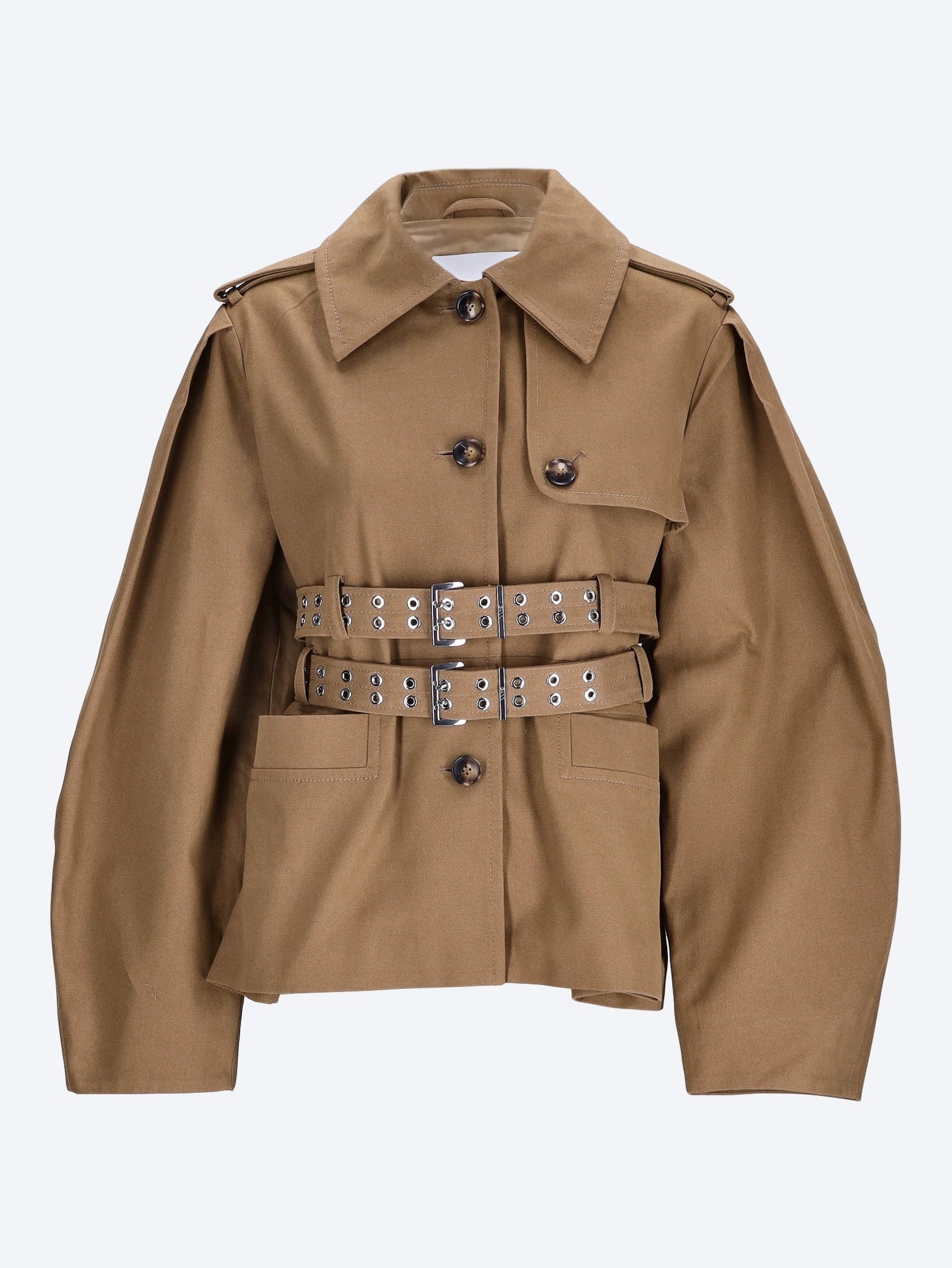 GANNI Workwear canvas short peplum jacket