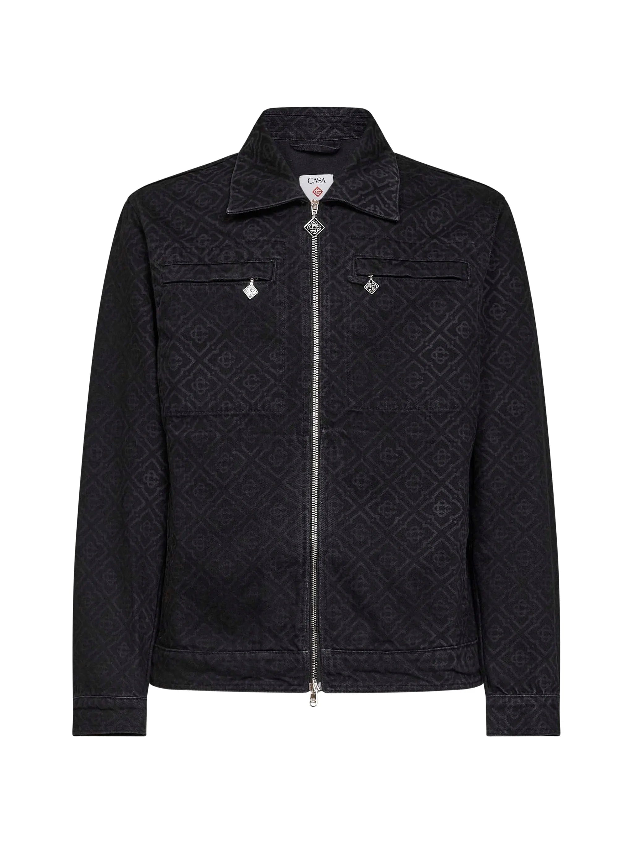 Casablanca monogram - pattern denim jacket