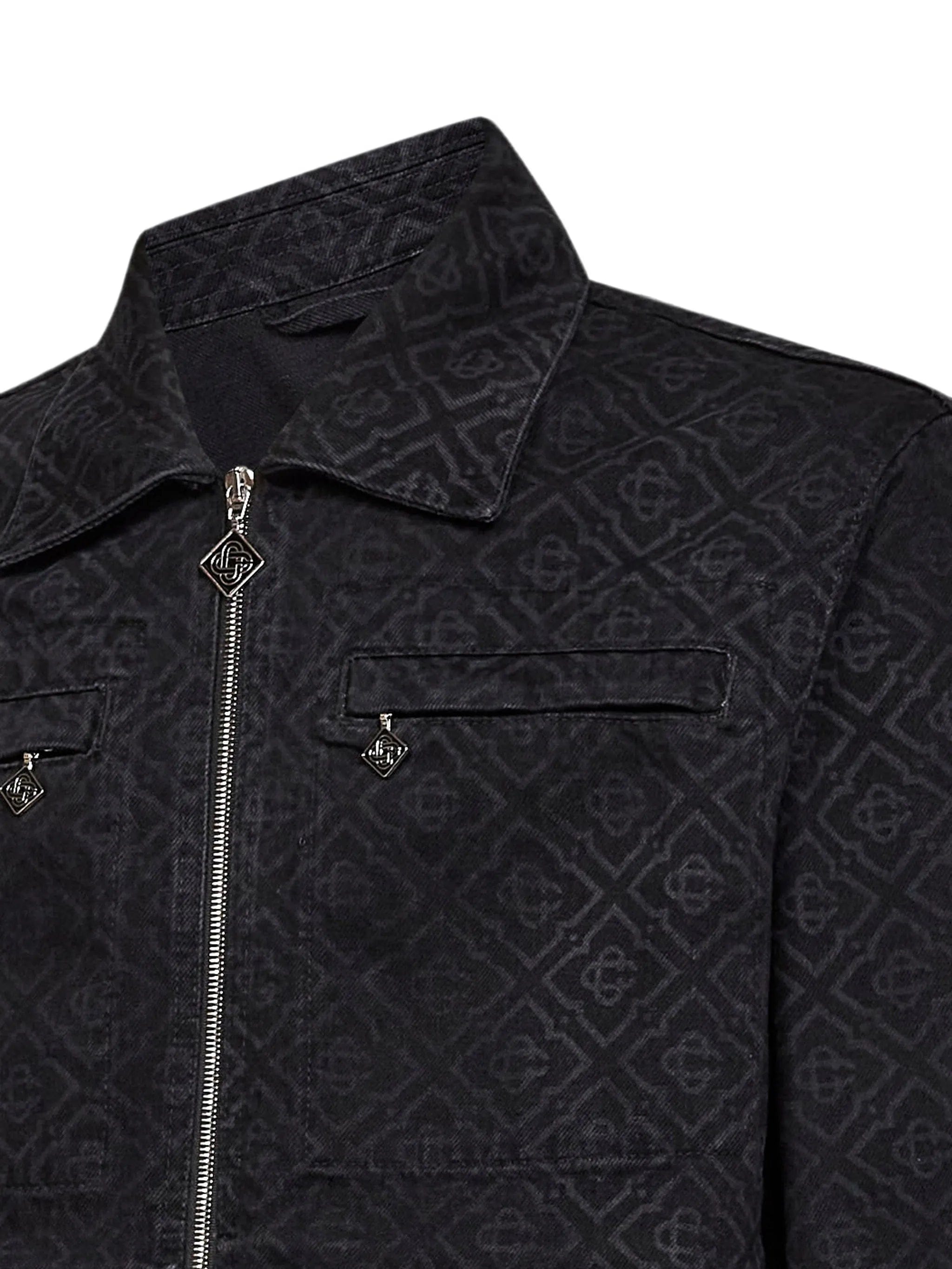 Casablanca monogram - pattern denim jacket