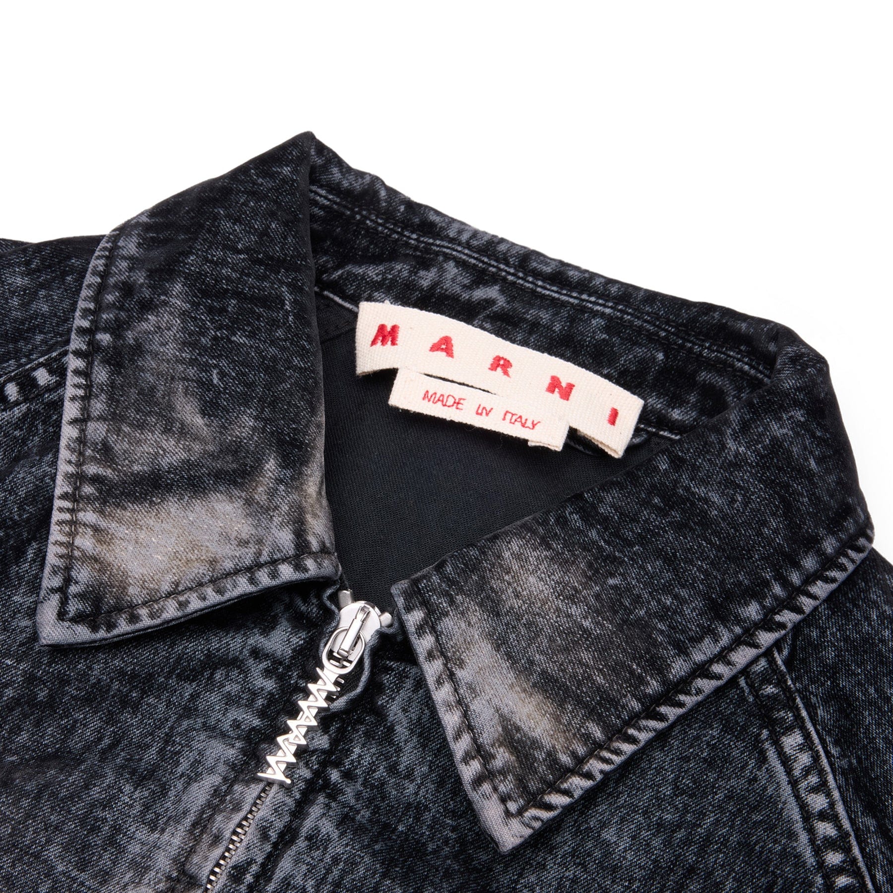 MARNI Flocked Denim Bomber Jacket (Black)