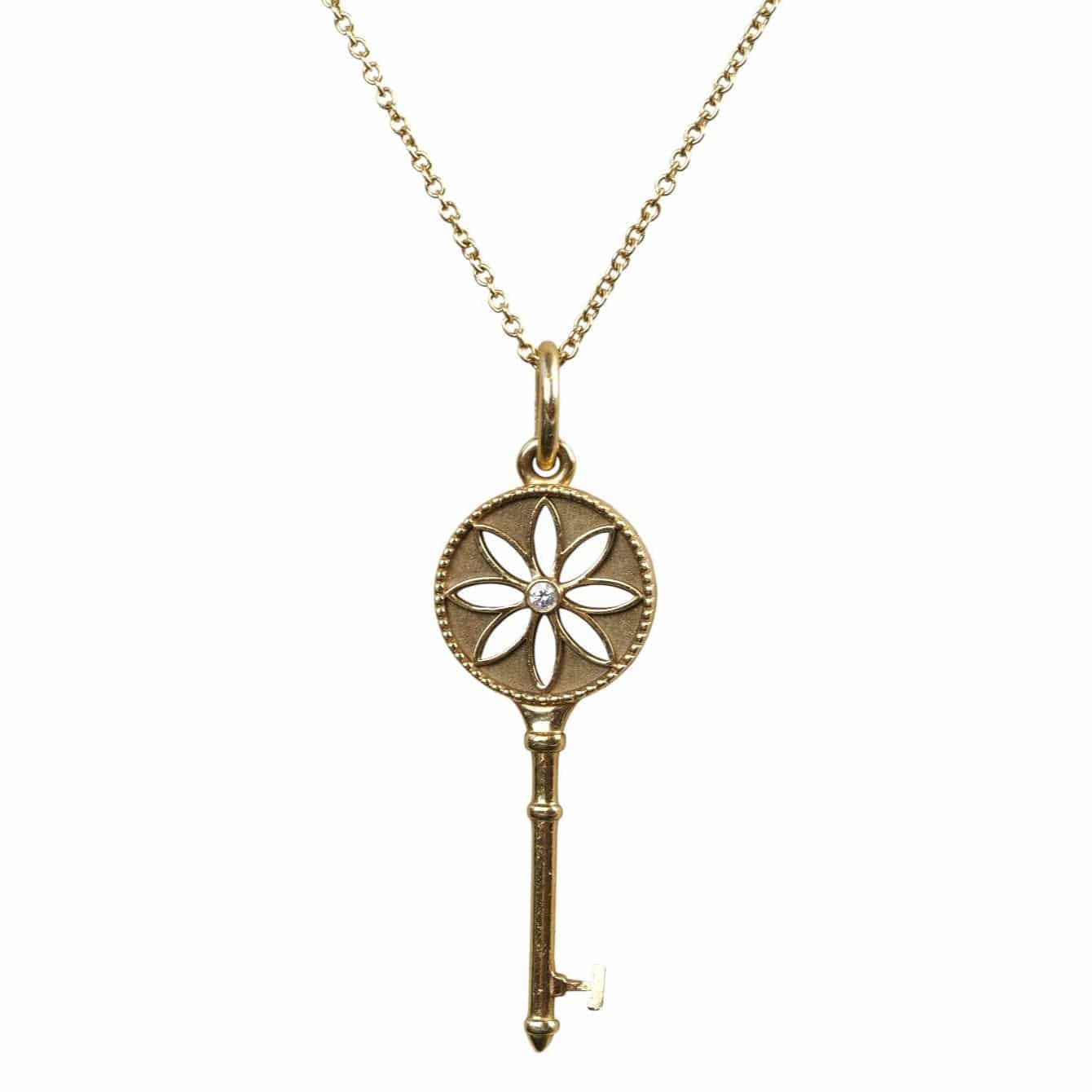 Tiffany 18k Gold Key Pendant