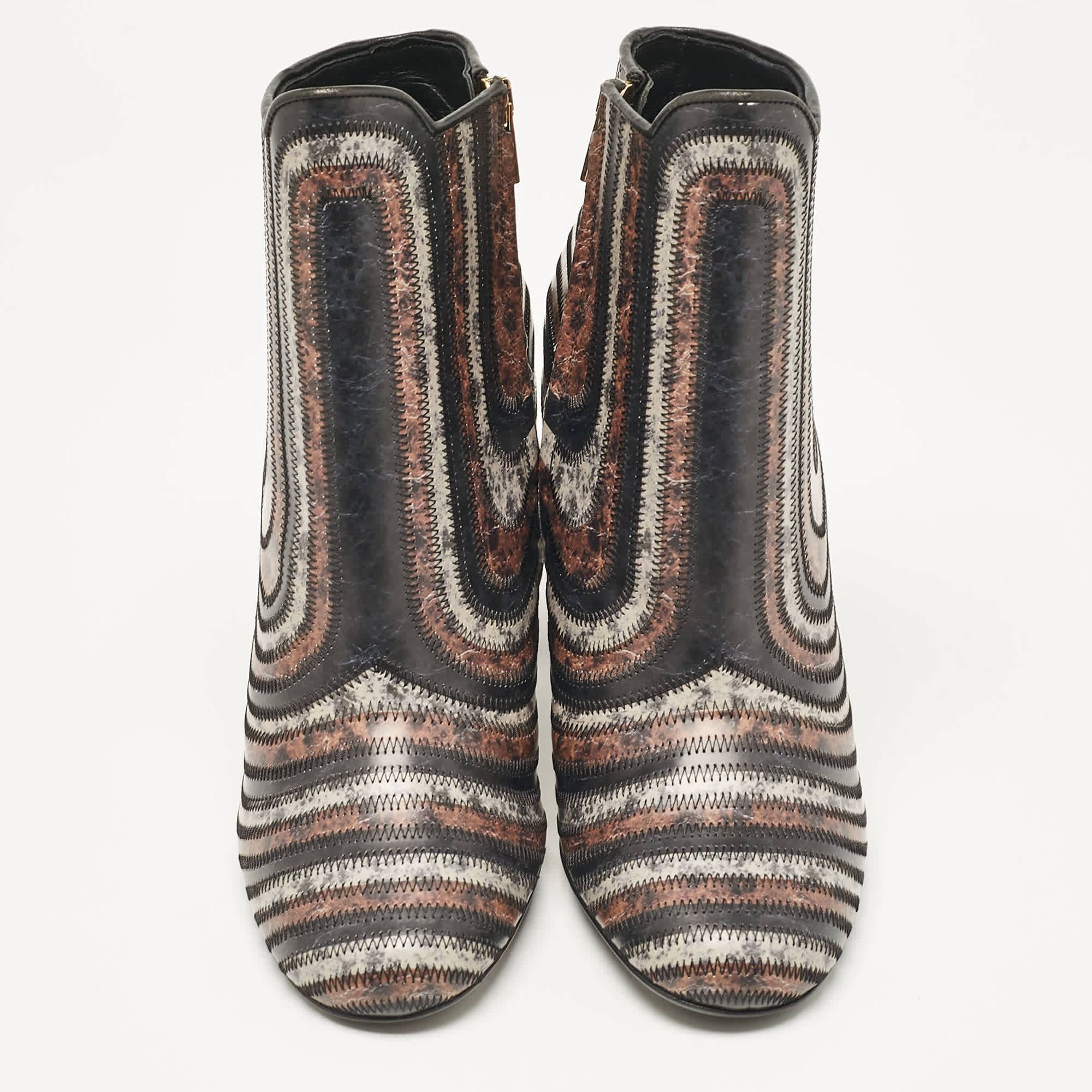 Salvatore Ferragamo Multicolor Leather Ankle Length Boots