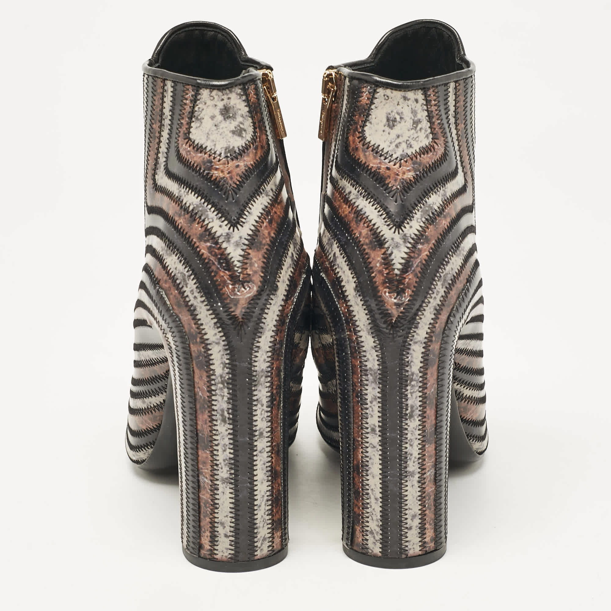 Salvatore Ferragamo Multicolor Leather Ankle Length Boots