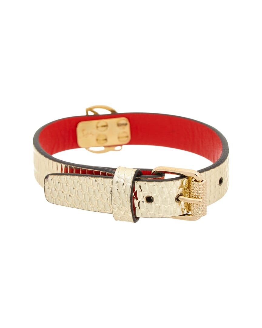 Christian Louboutin Logo Leather Bracelet