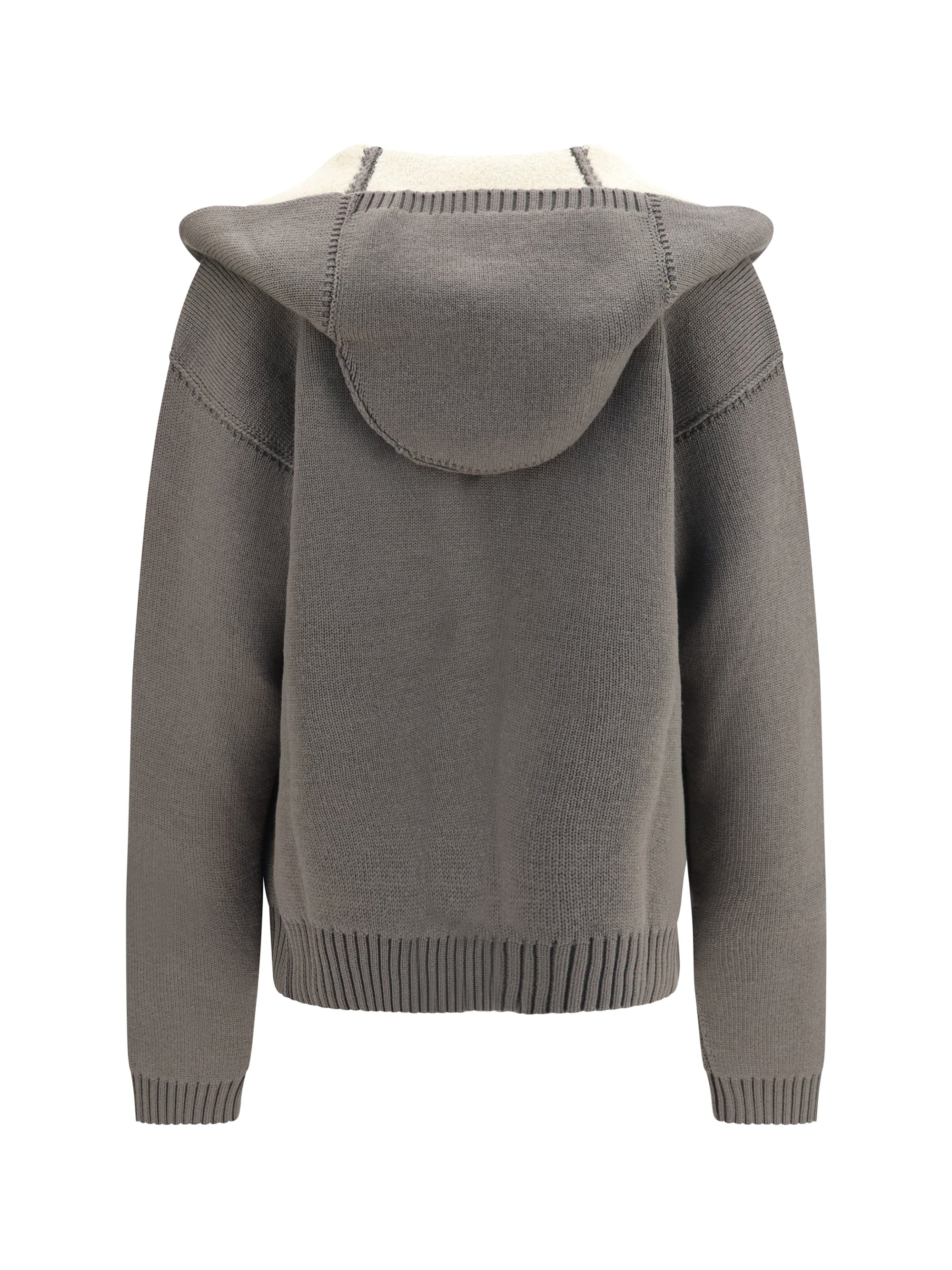 Rick Owens Reversible Wool Hoodie Jacket — Gray