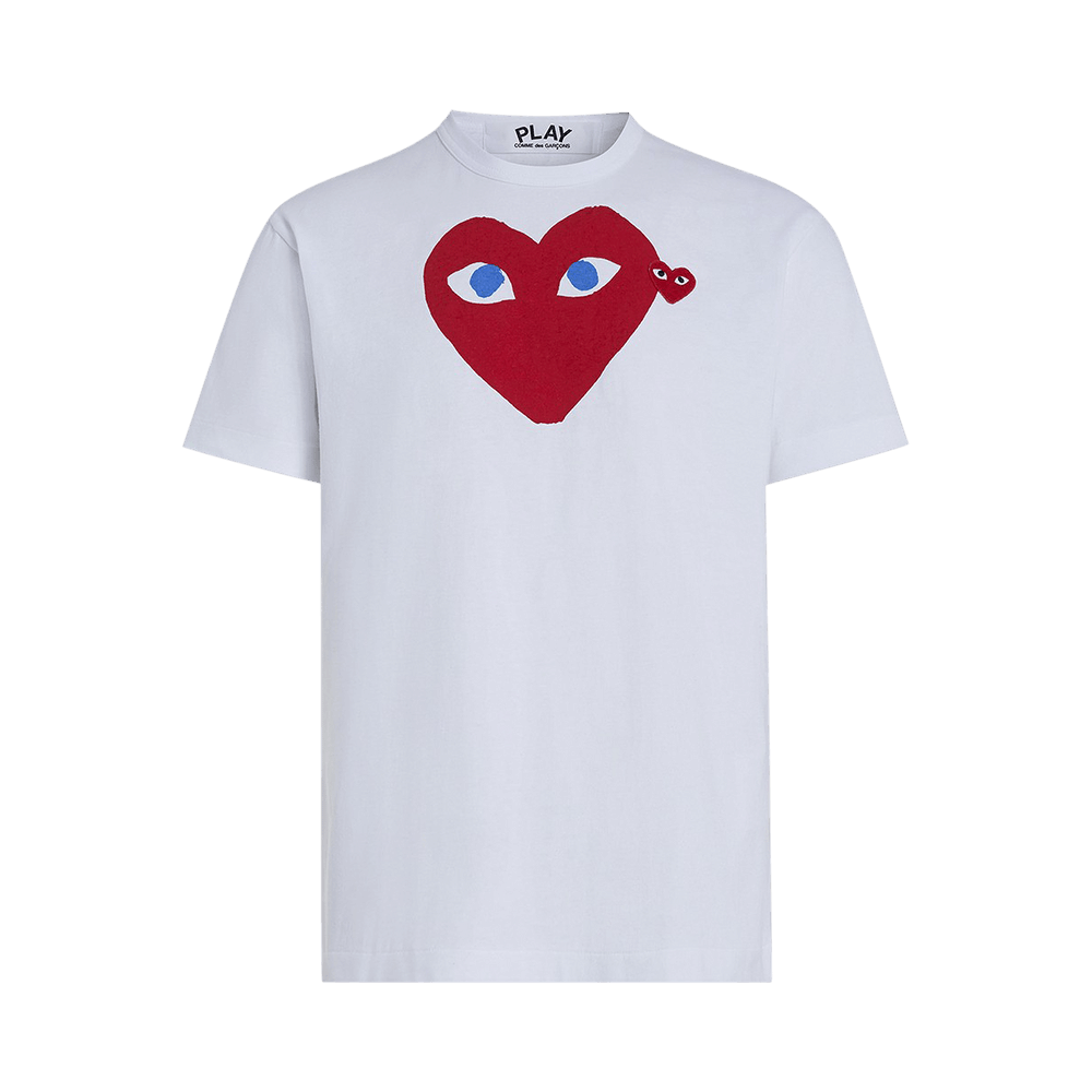 Comme des Garçons Shorts-Sleeve Play T-Shirt With Red Heart White