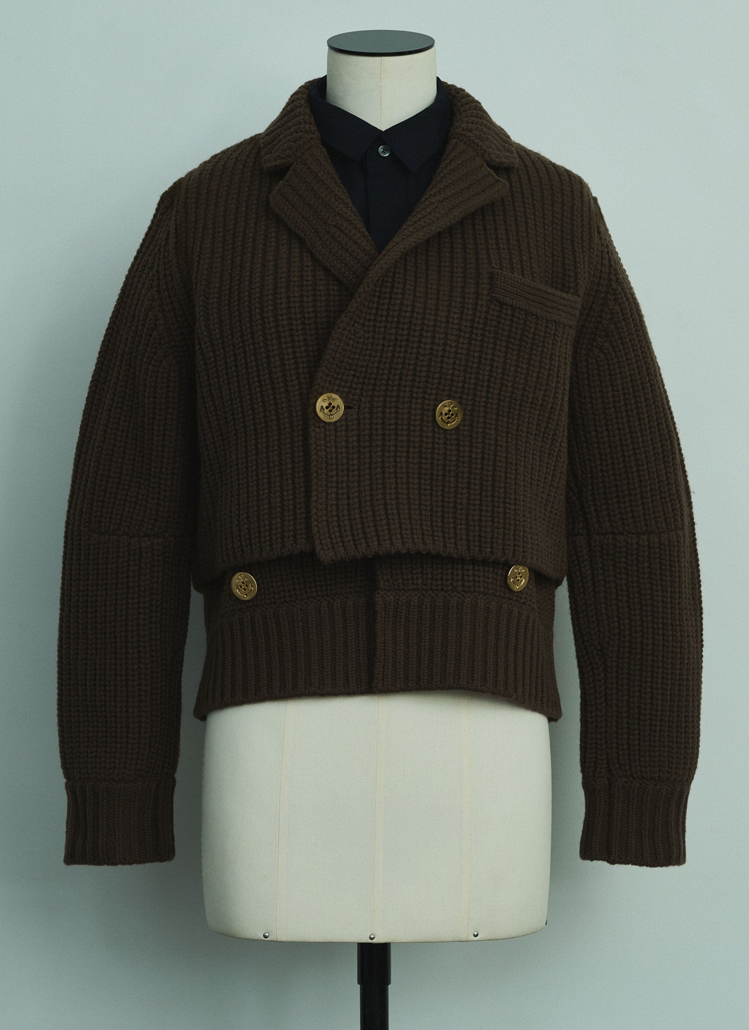 Knit Wool Knit x Suiting Jacket