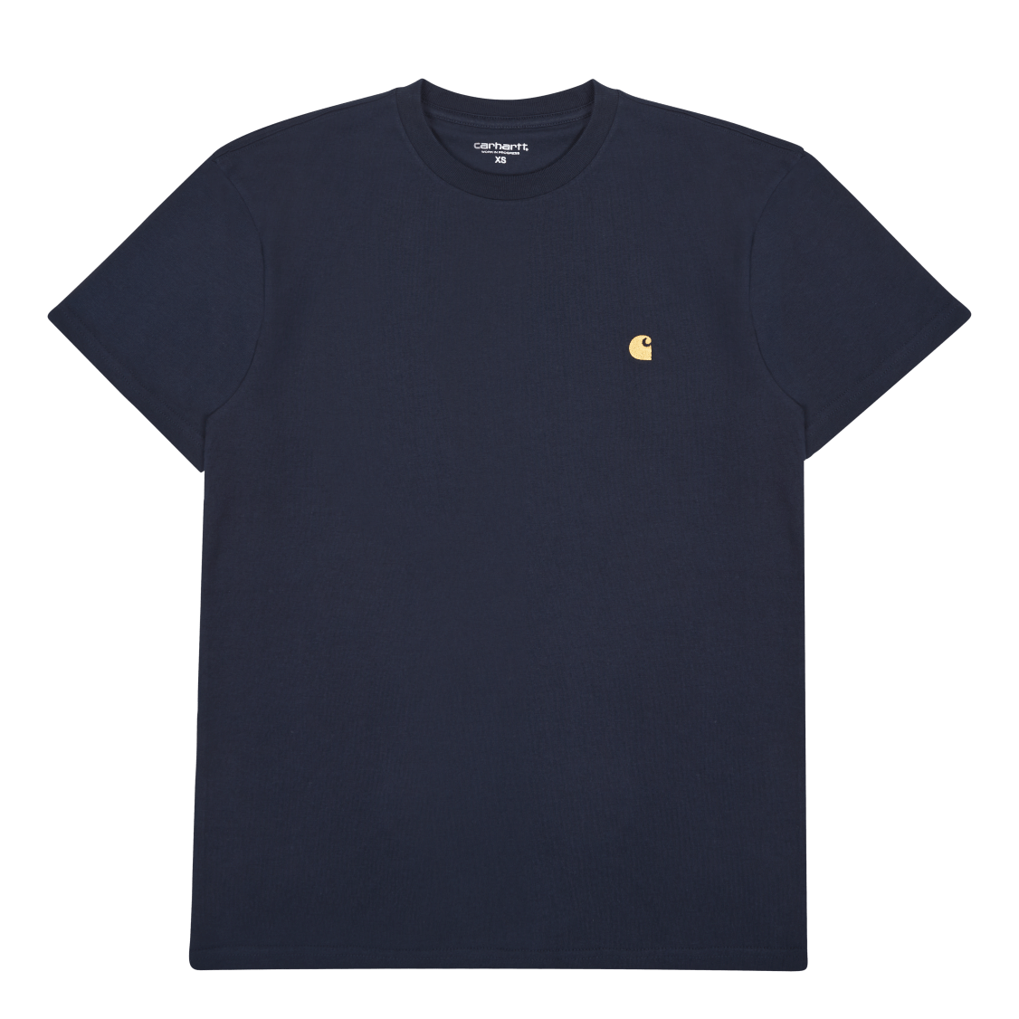 Carhartt WIP S/s Chase T - shirt 100% Cotton Dark Navy / Gold