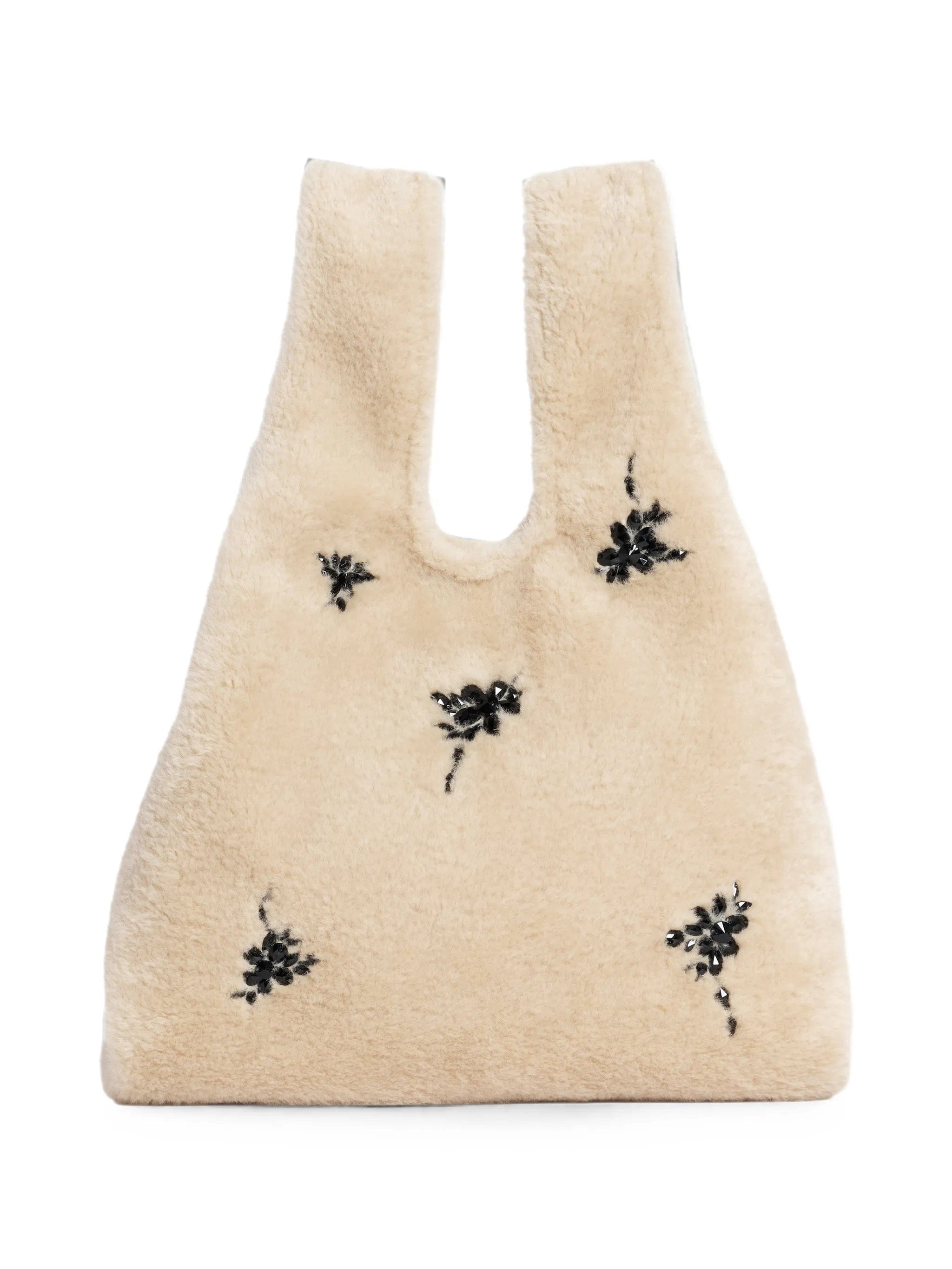 Simone Rocha embellished faux - fur shopper bag