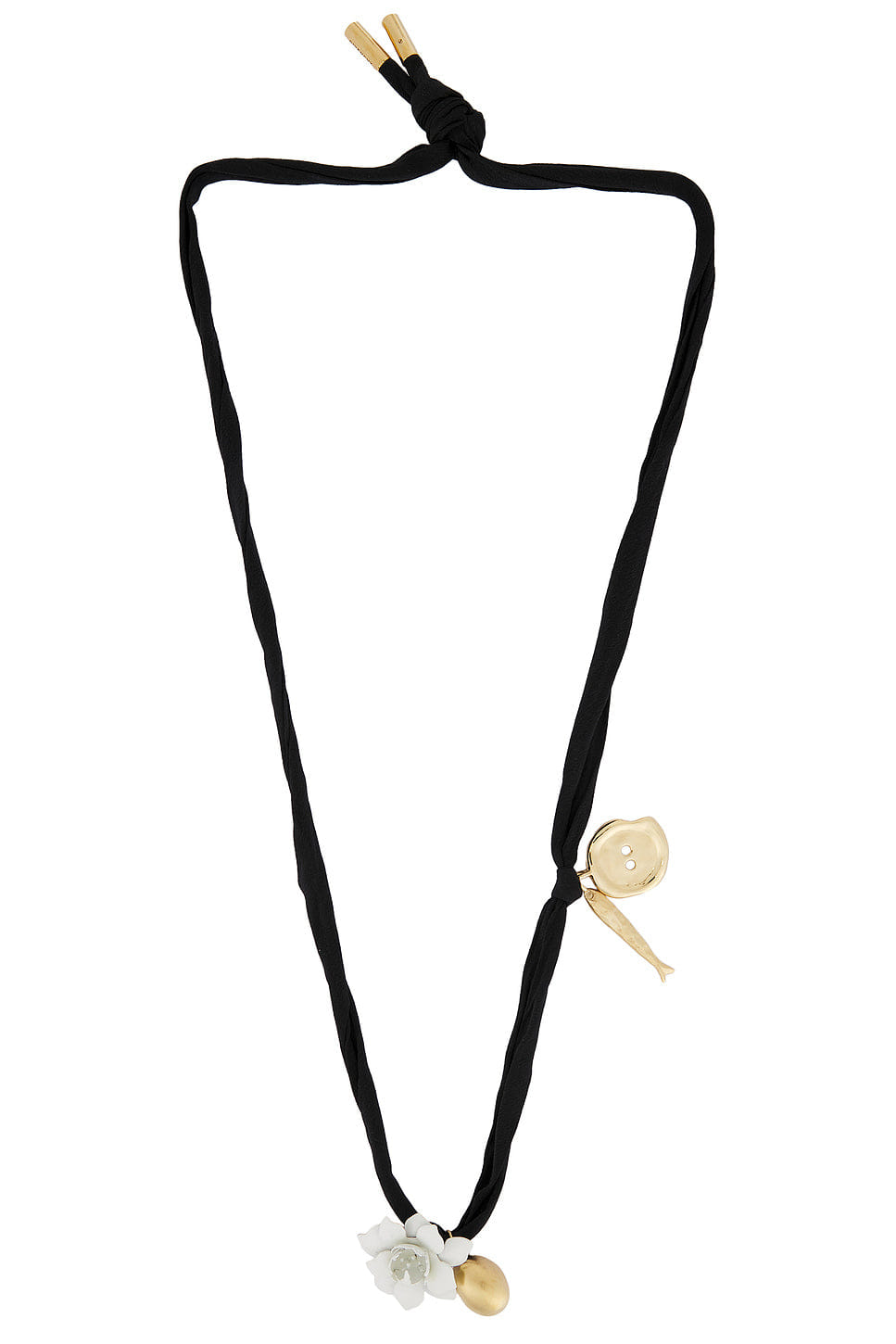 Givenchy Lucky Charms Black Flower Cord Necklace