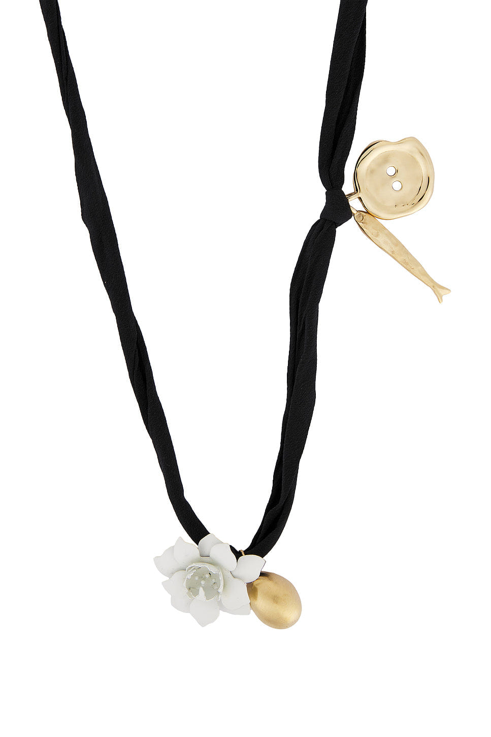 Givenchy Lucky Charms Black Flower Cord Necklace