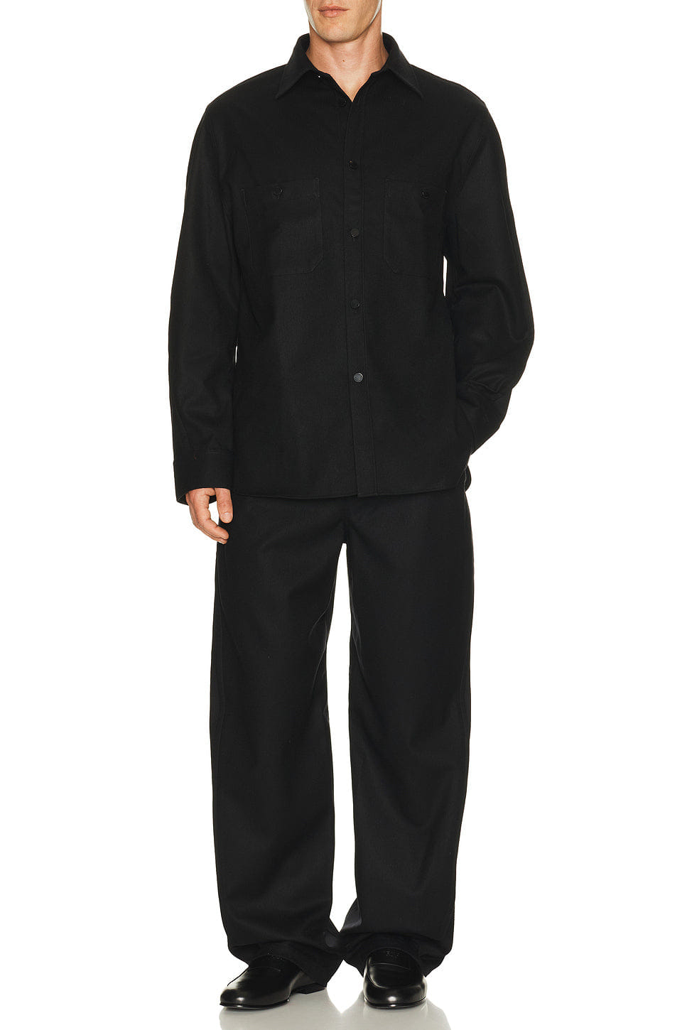 Givenchy Couture Seam Dry Wool Flannel Shirt Patch Pocket